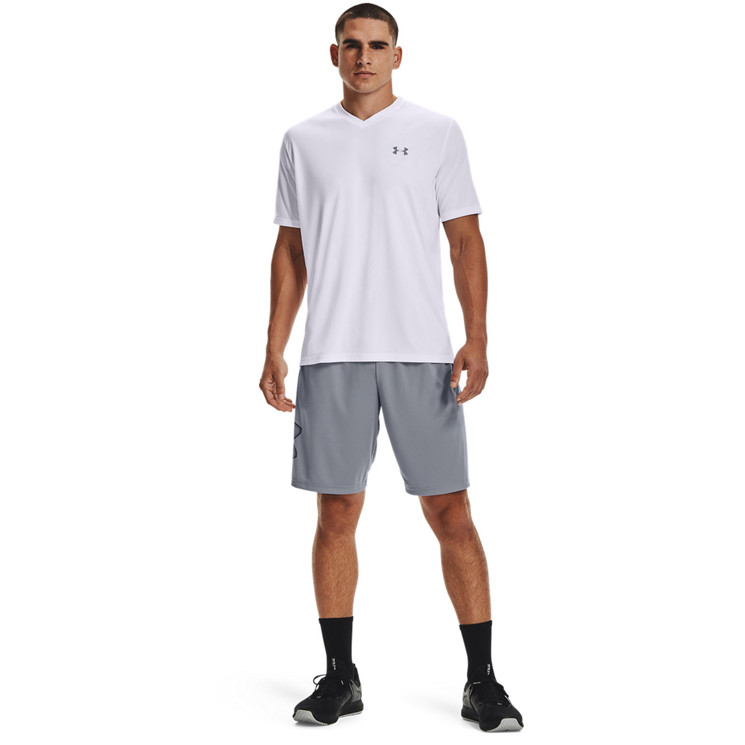 Under Armour Tech Graphic 10in Shorts - Steel/Black
