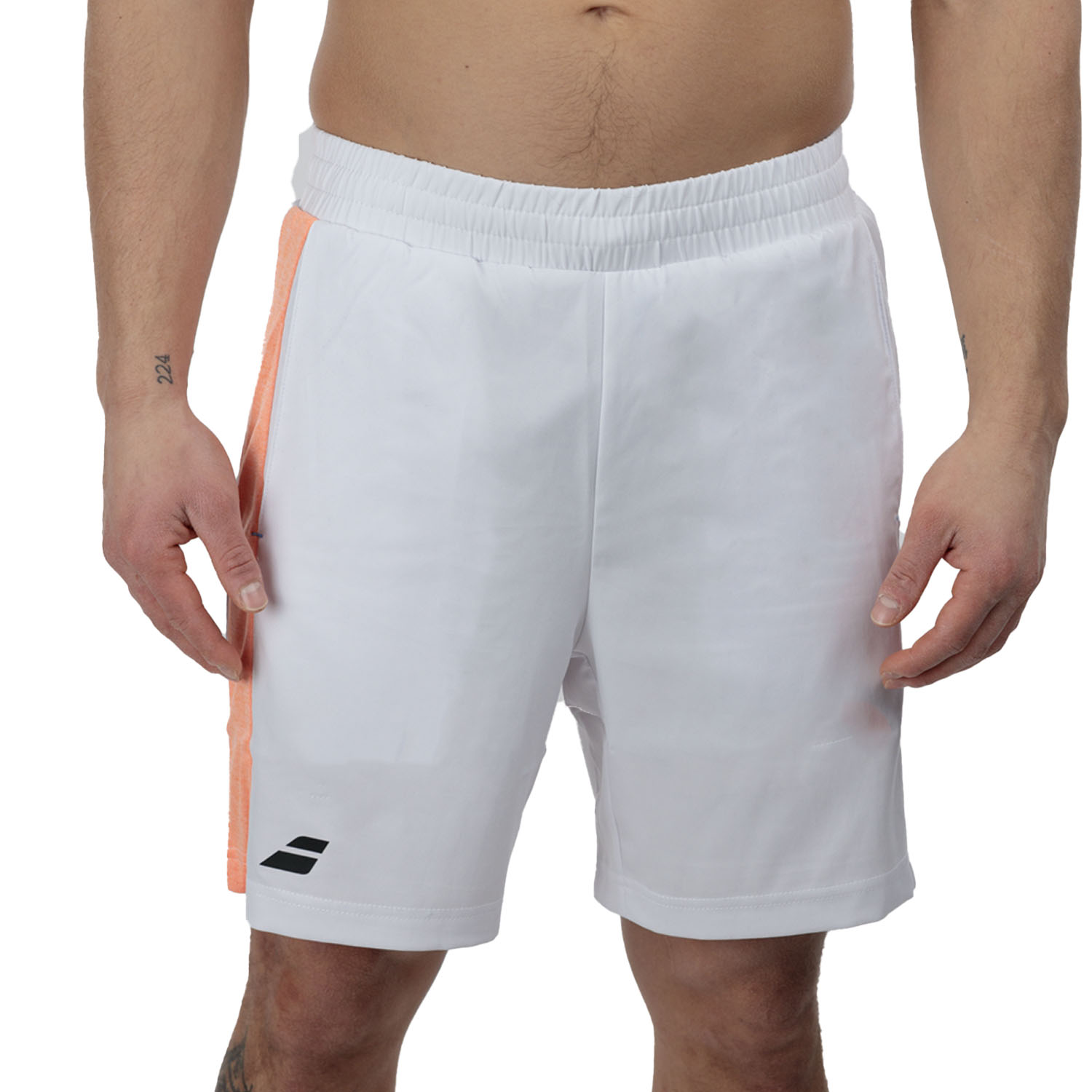 Babolat Play 7in Shorts - White/Orange