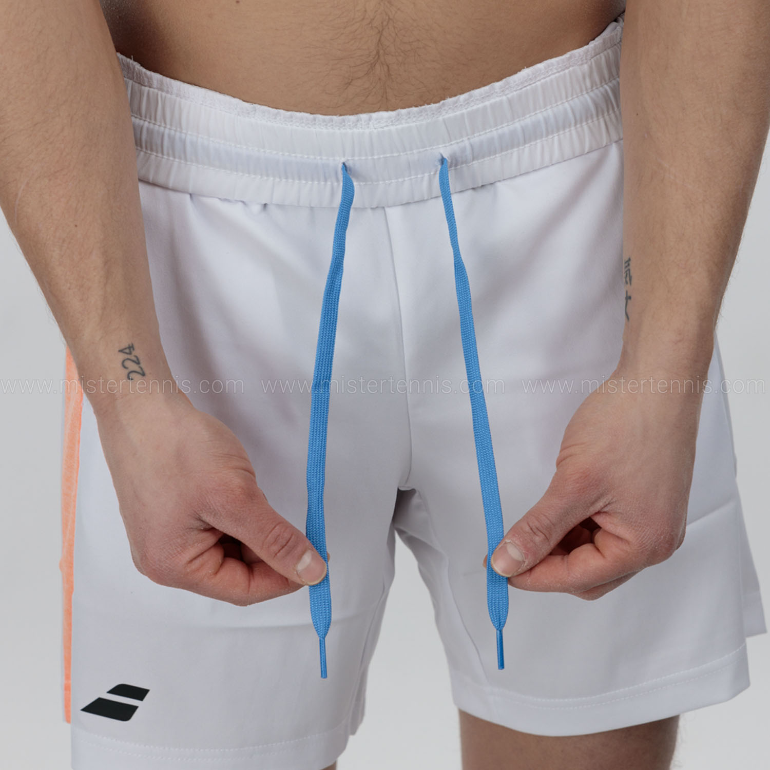 Babolat Play 7in Shorts - White/Orange