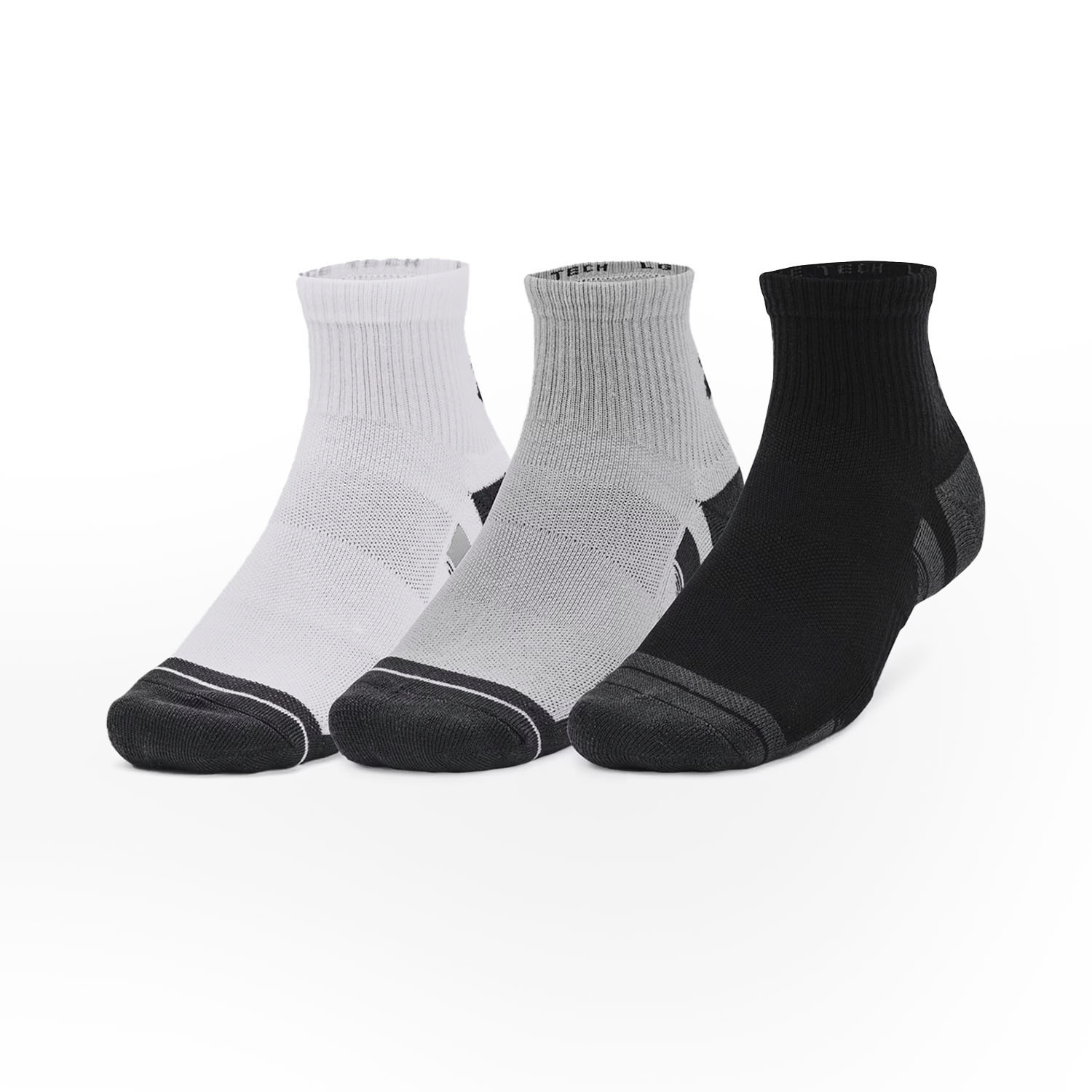 Under Armour Performance Tech x 3 Calze - Mod Gray/White/Jet Gray