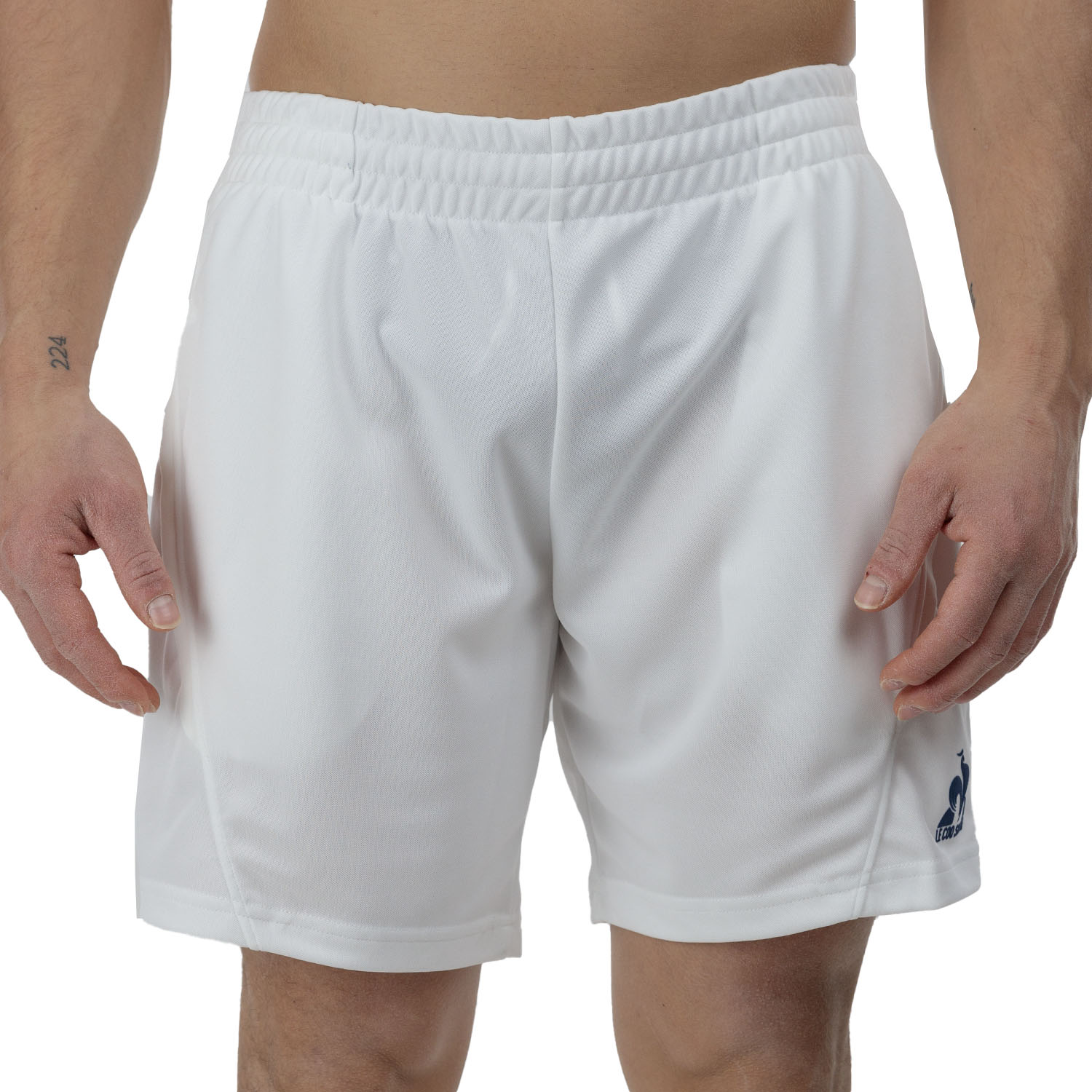 Le Coq Sportif Pro Logo 7in Shorts - New Optical White
