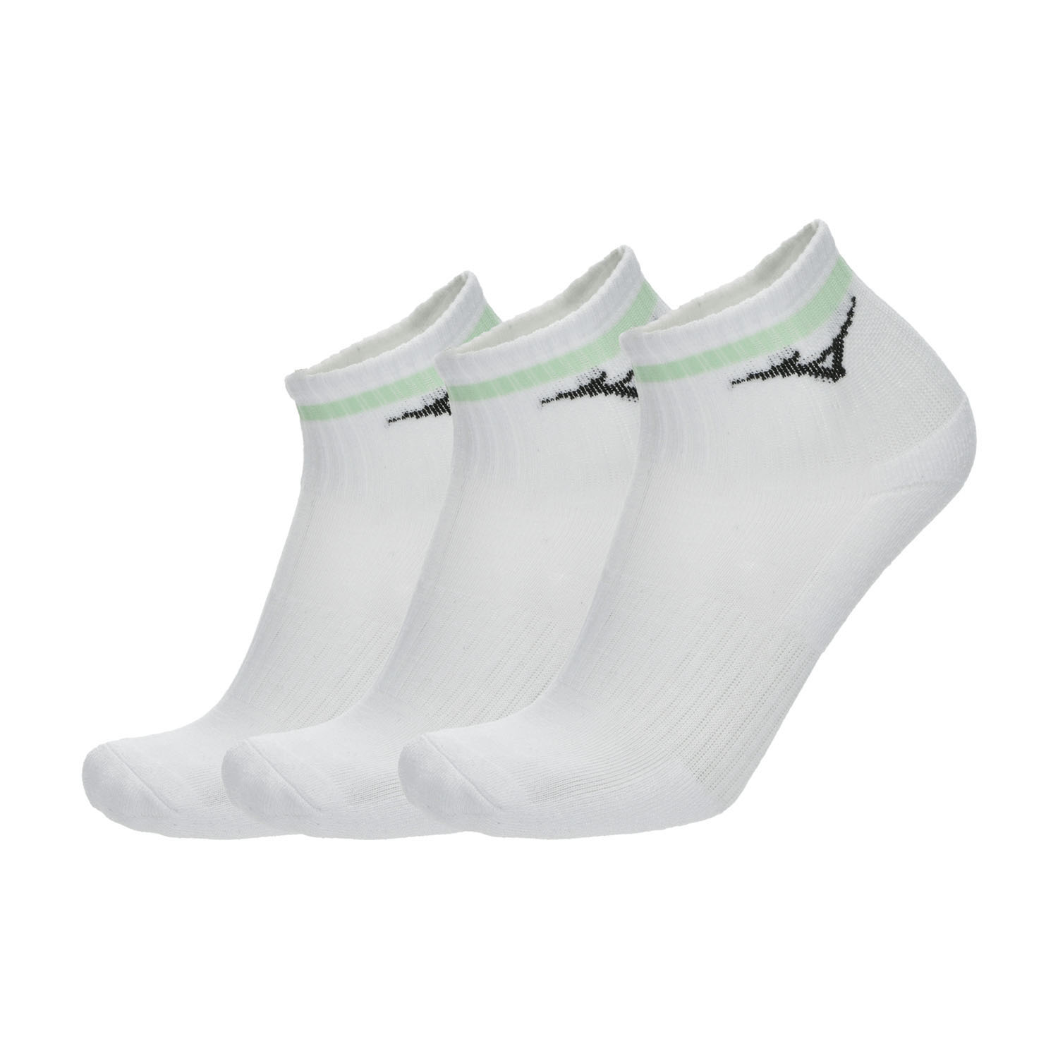 Mizuno Line Ankle x 3 Calze - White/Neo Mint