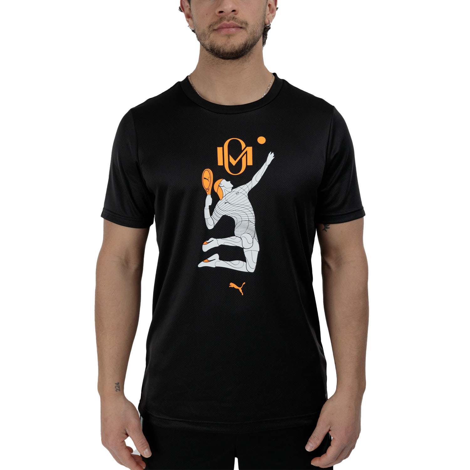 Puma Momo Graphic Camiseta - Black/Heat Fire/White