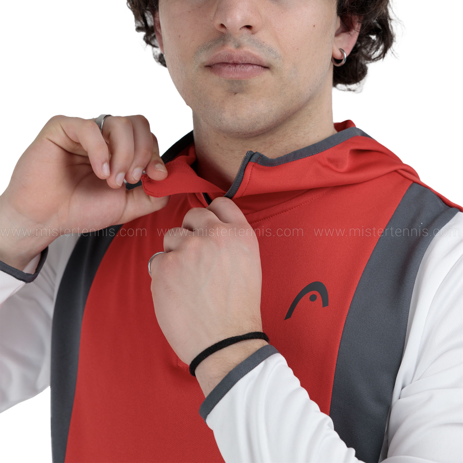 HEAD Club 25 Tech Hoodie - Red/White