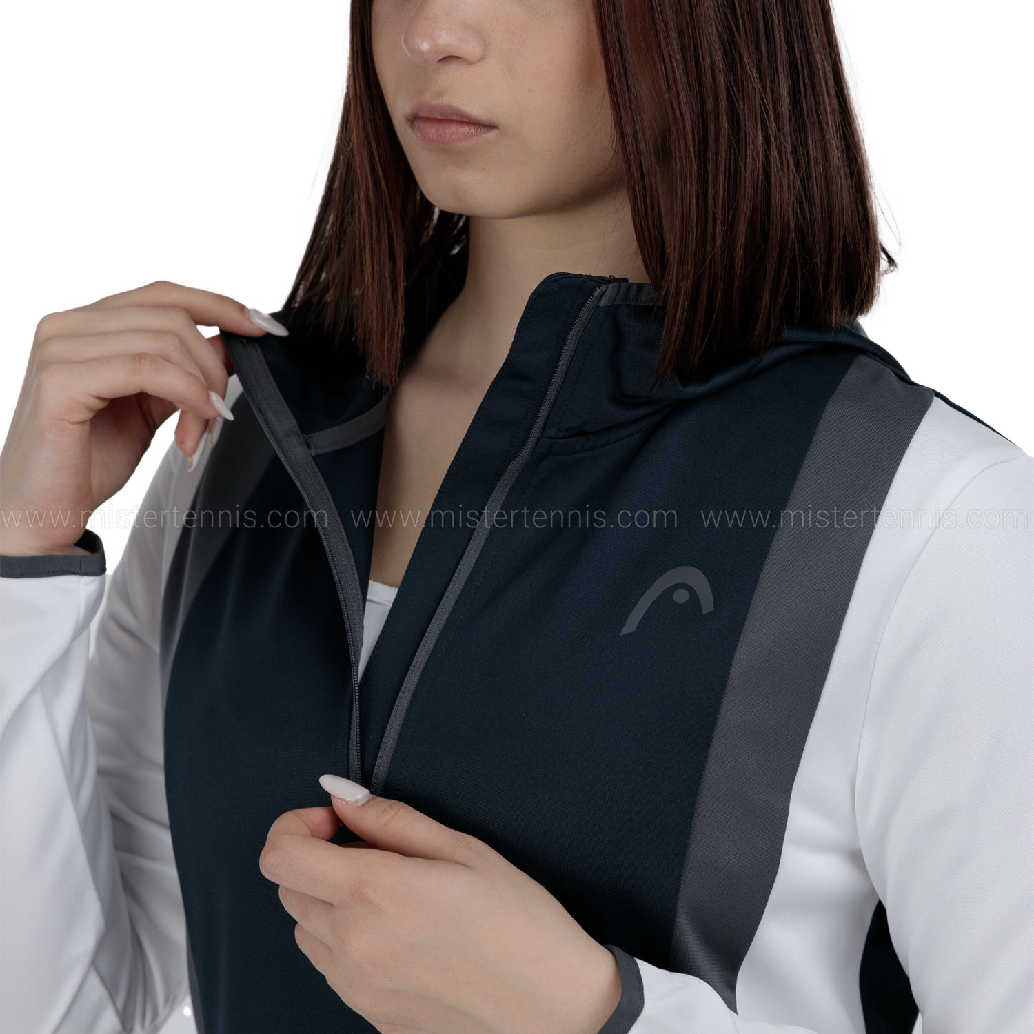 HEAD Club 25 Tech Felpa - Navy/White