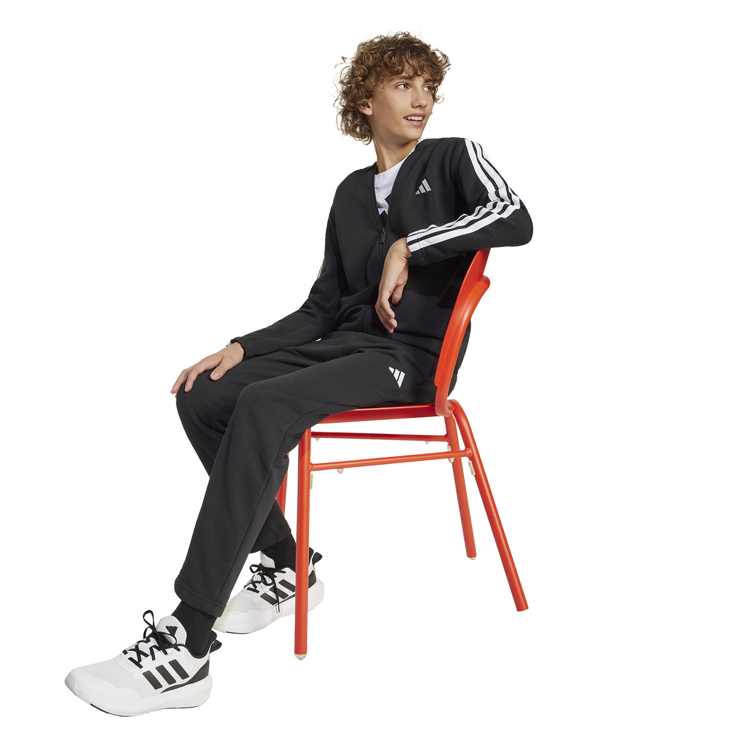 adidas Niños Essentials Traje - Black/White