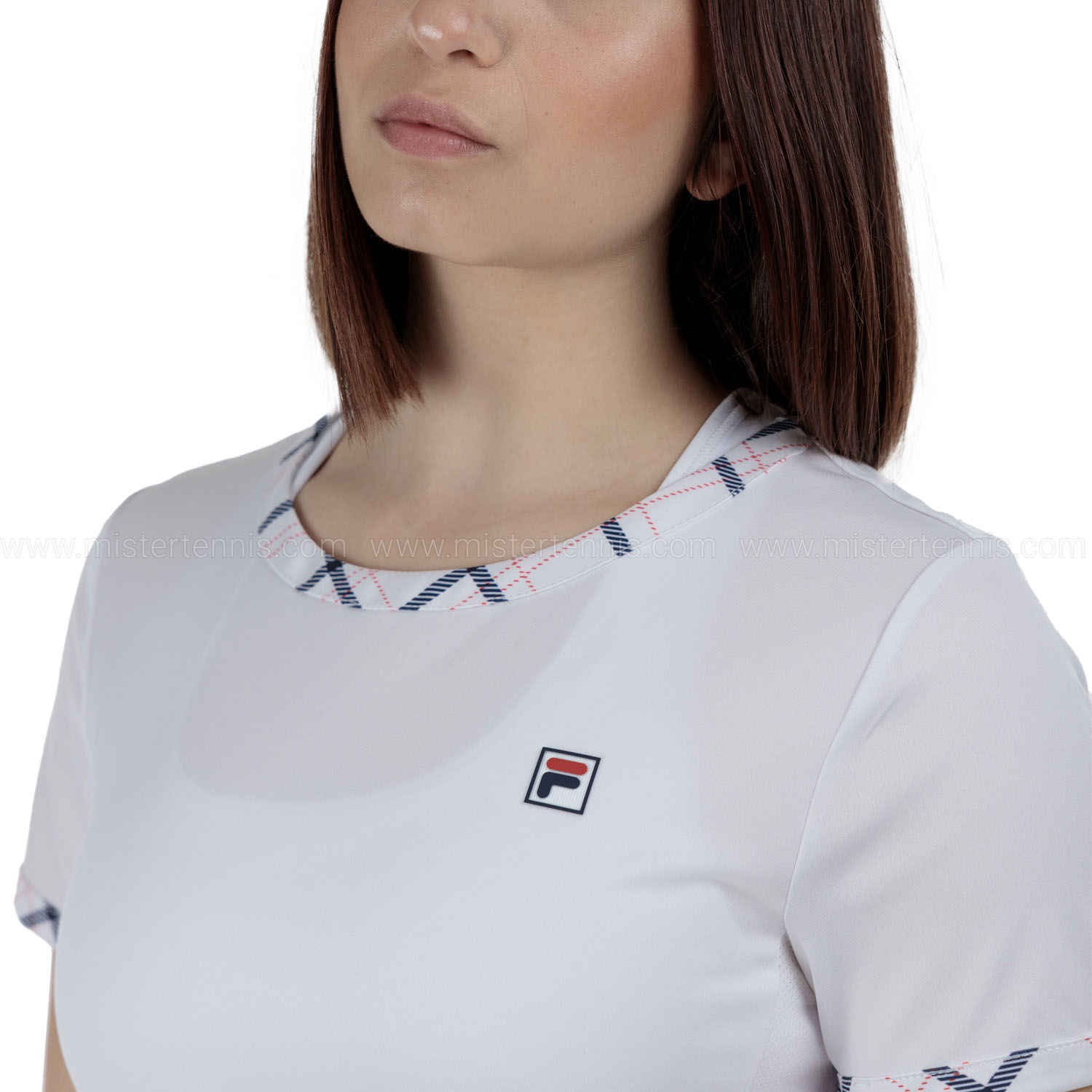 Fila Yamila Camiseta - White/Check Comb