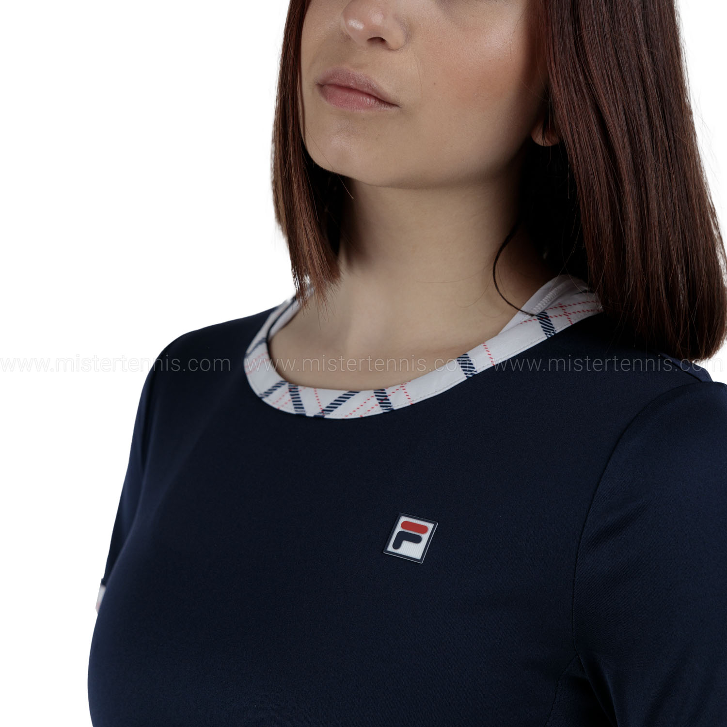 Fila Yamila Camiseta - Navy/Check Comb