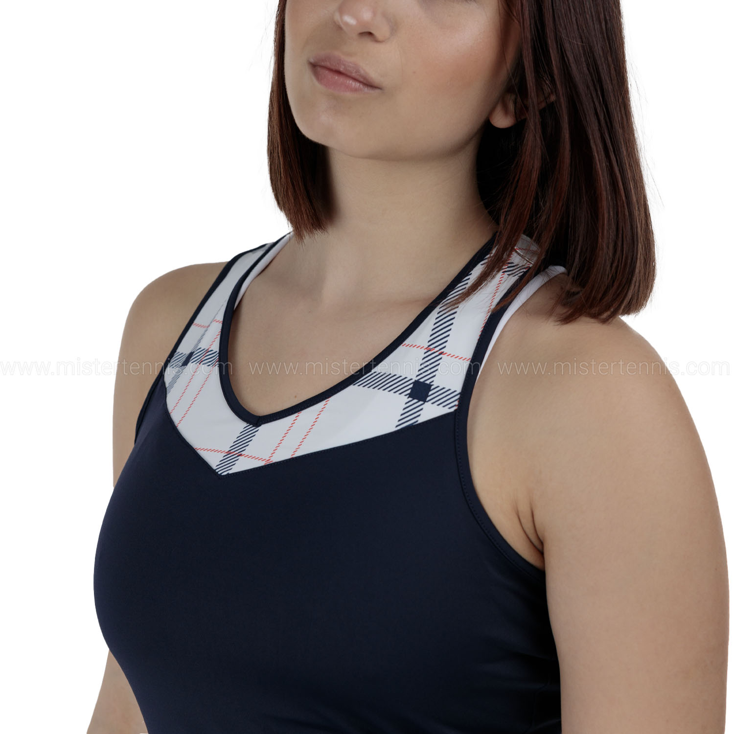 Fila Fritza Vestido - Navy/Check Comb