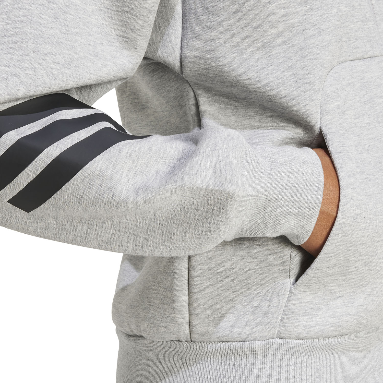 adidas Future Icons Three Stripes Hoodie - Medium Grey Heather