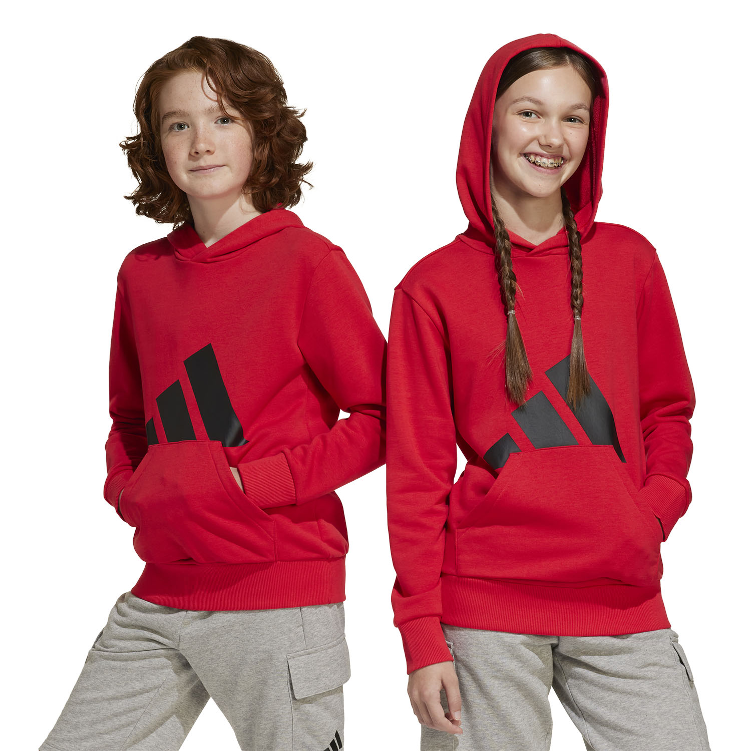 adidas Essentials Felpa Bambini - Pure Ruby/Black