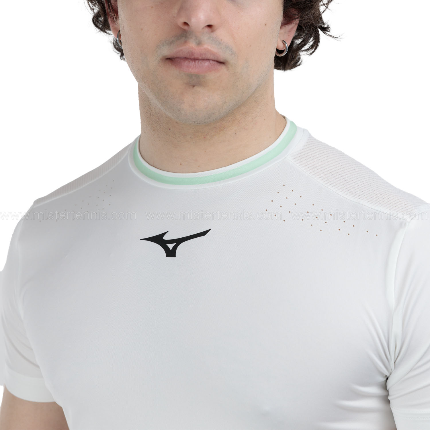 Mizuno Frontier Shadow Graphic Camiseta - White/Neomint