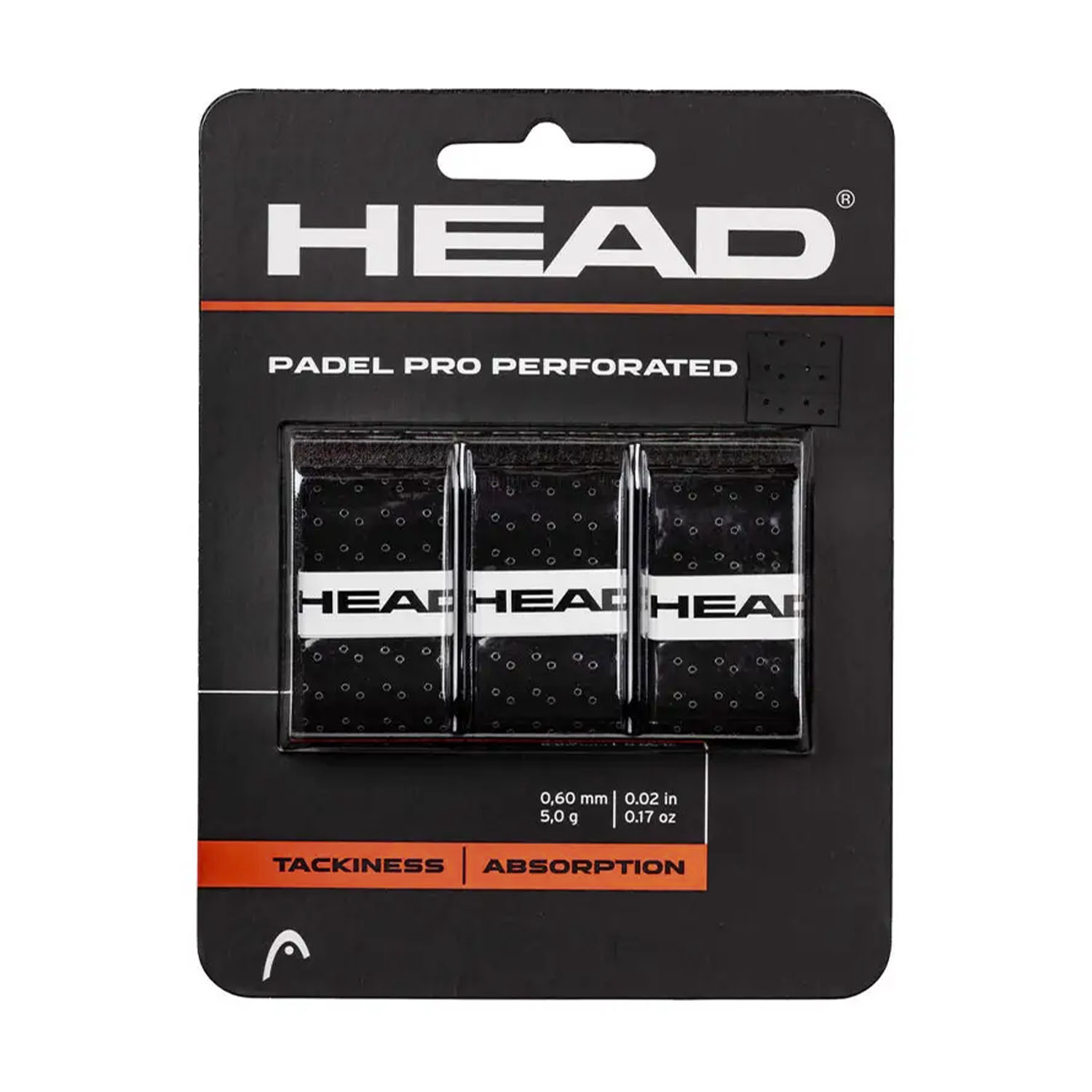 HEAD Padel Pro Perforated x 3 Sobregrip - Black