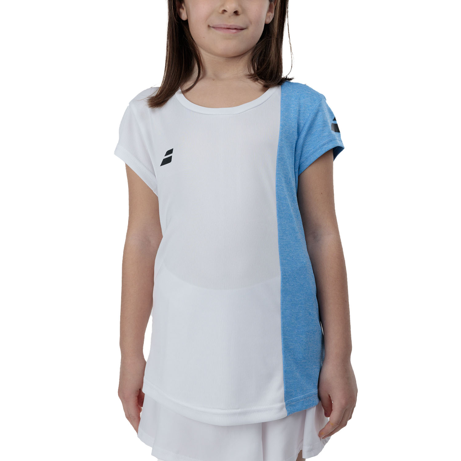 Babolat Play Camiseta Niña - White/Blithe Blue Heather