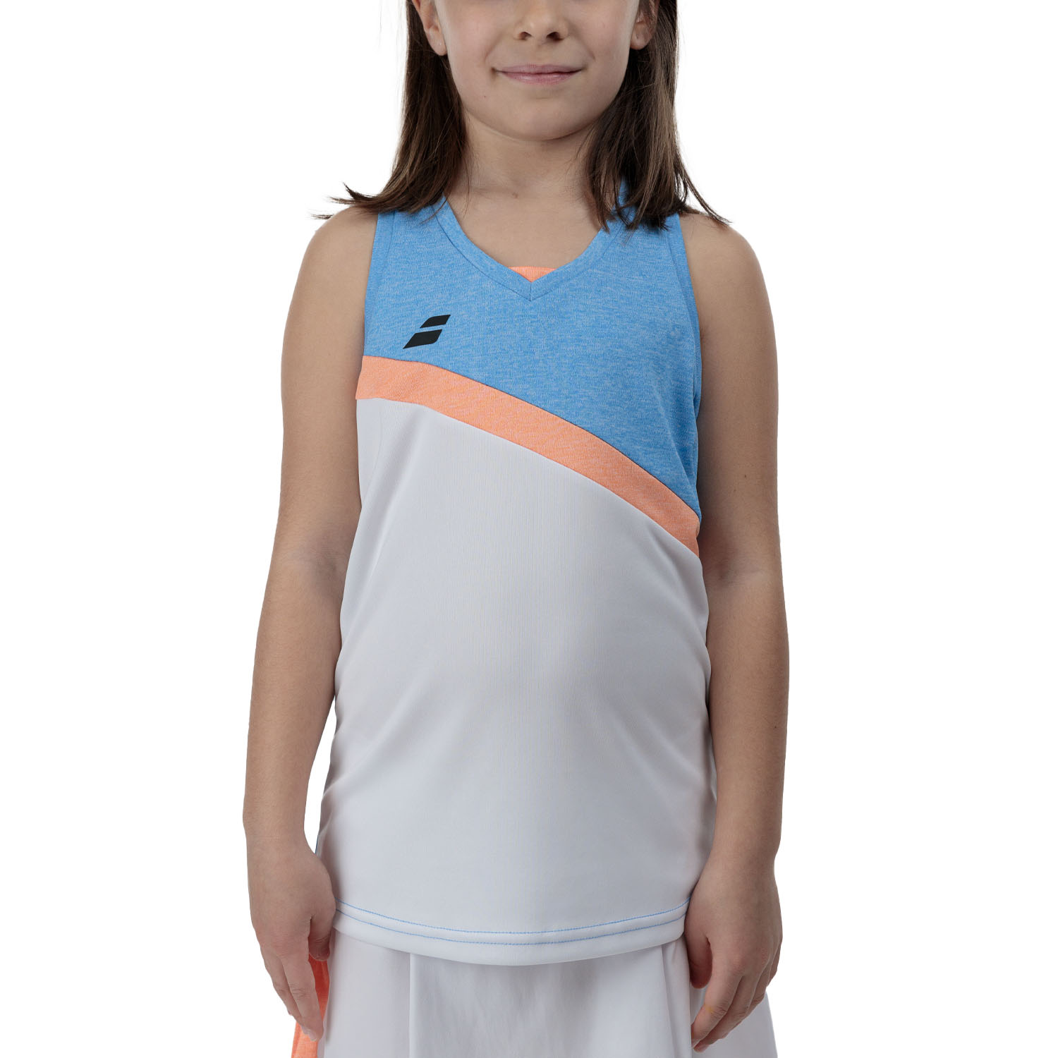 Babolat Play Pro Top Niña - White/Blithe Blue Heather