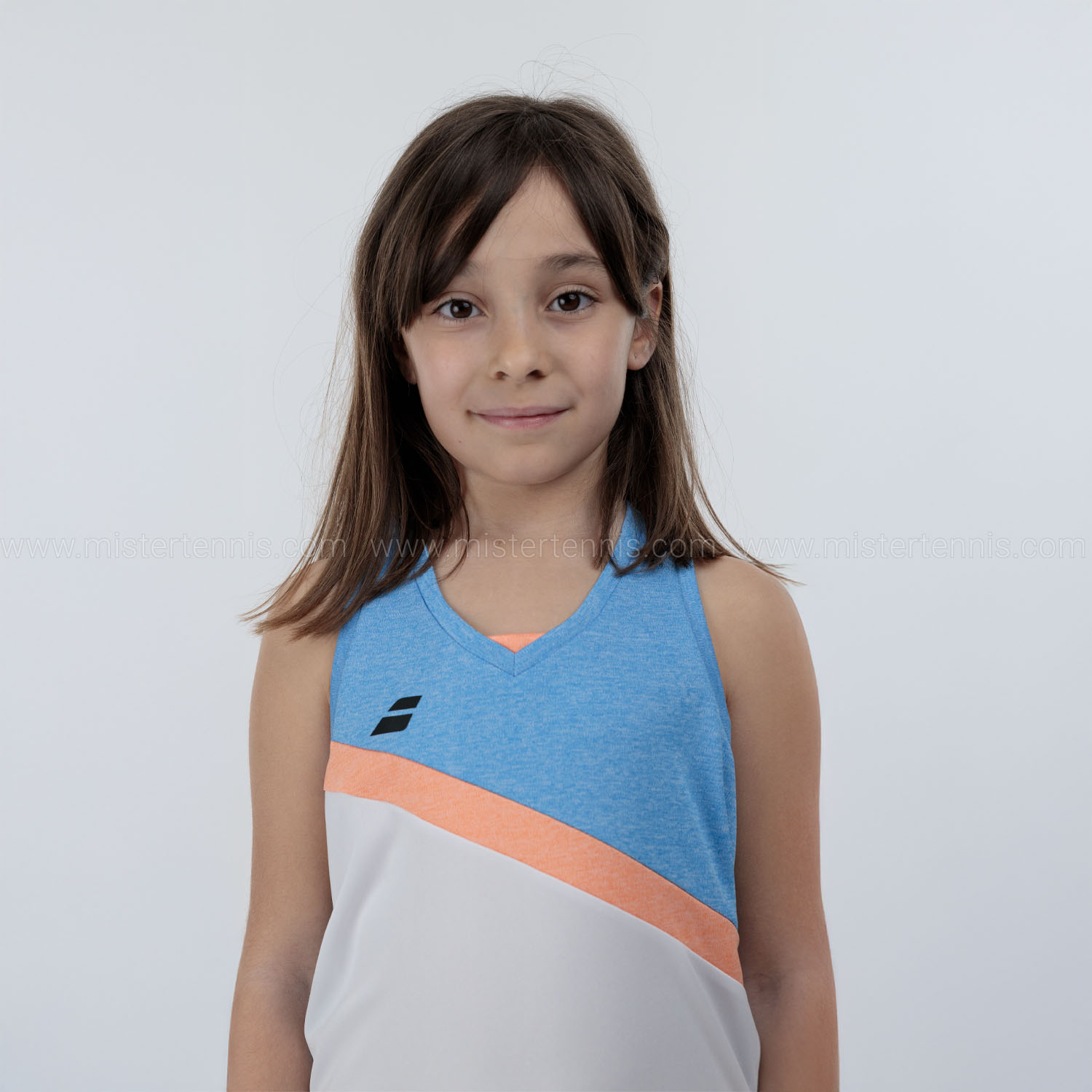 Babolat Play Pro Top Niña - White/Blithe Blue Heather