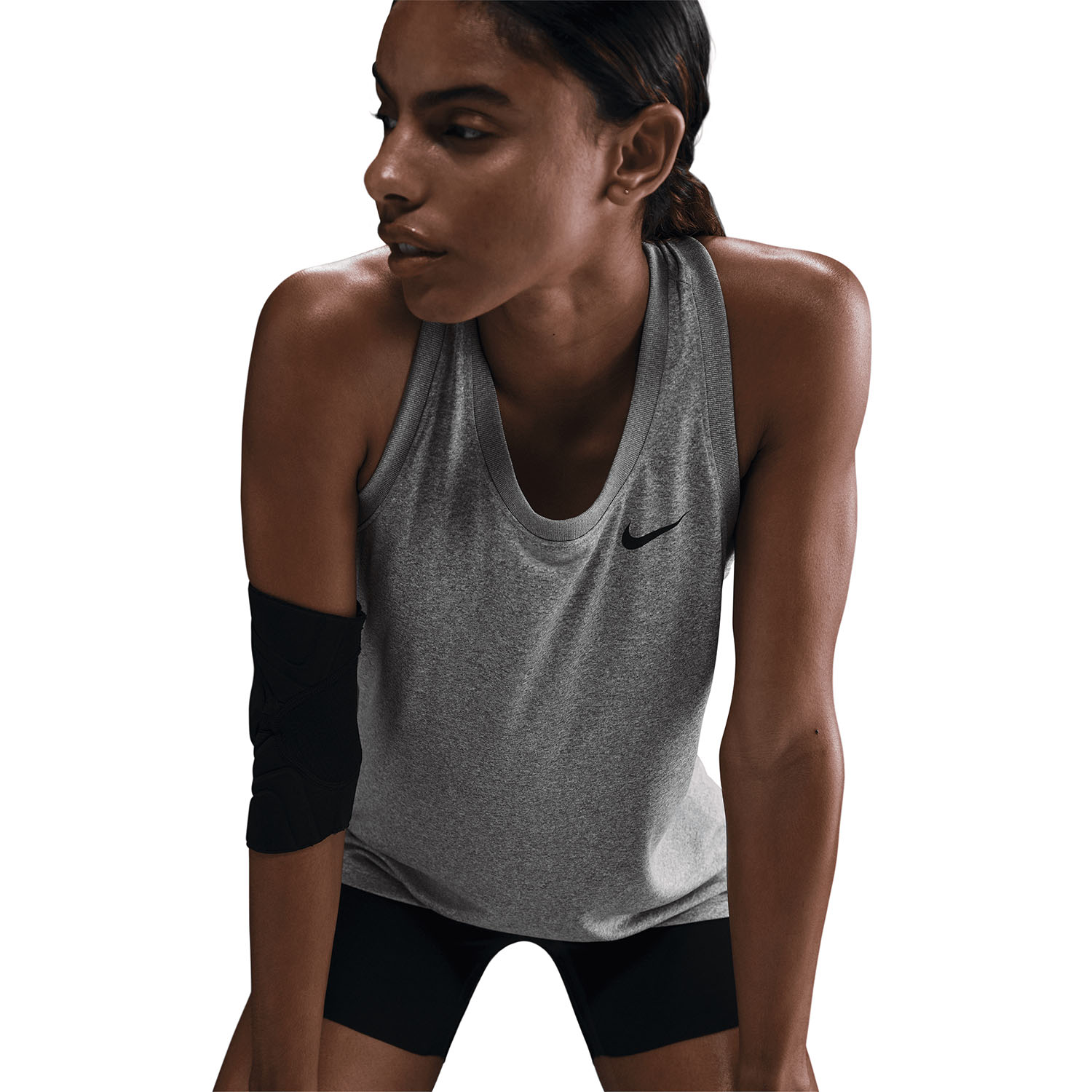 Nike Dri-FIT Women's Padel Tank - Tumbled Grey/Flt Silver/Heather