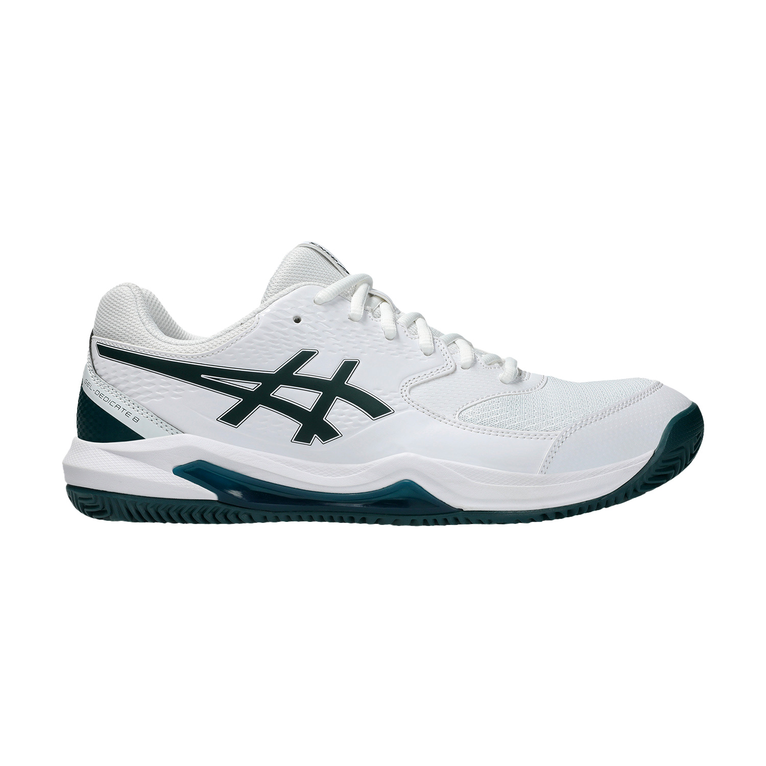 Asics Gel Dedicate 8 Clay Men's Tennis Shoes - White/Saxon Green