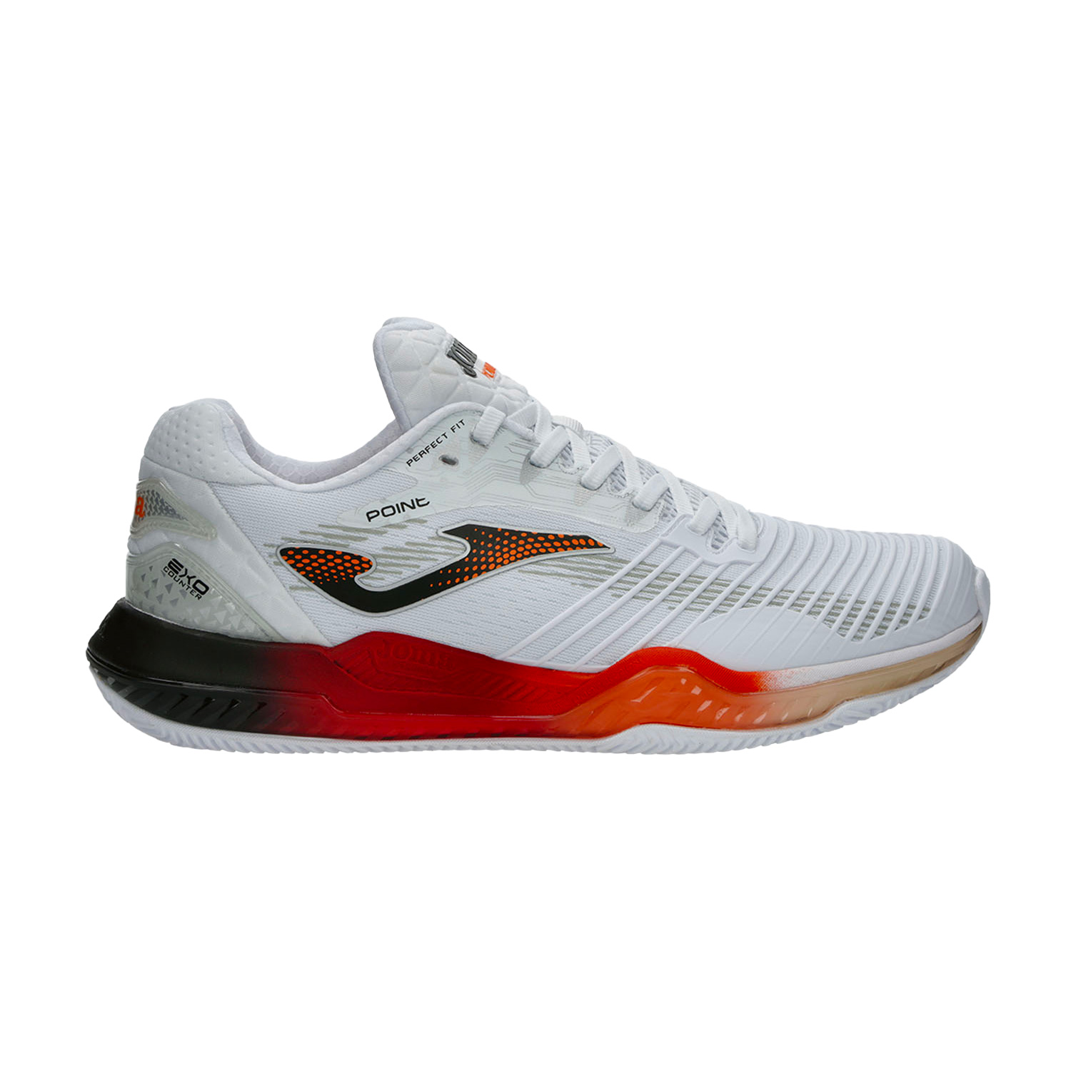 Joma Point Clay Men's Tennis Shoes - White/Red