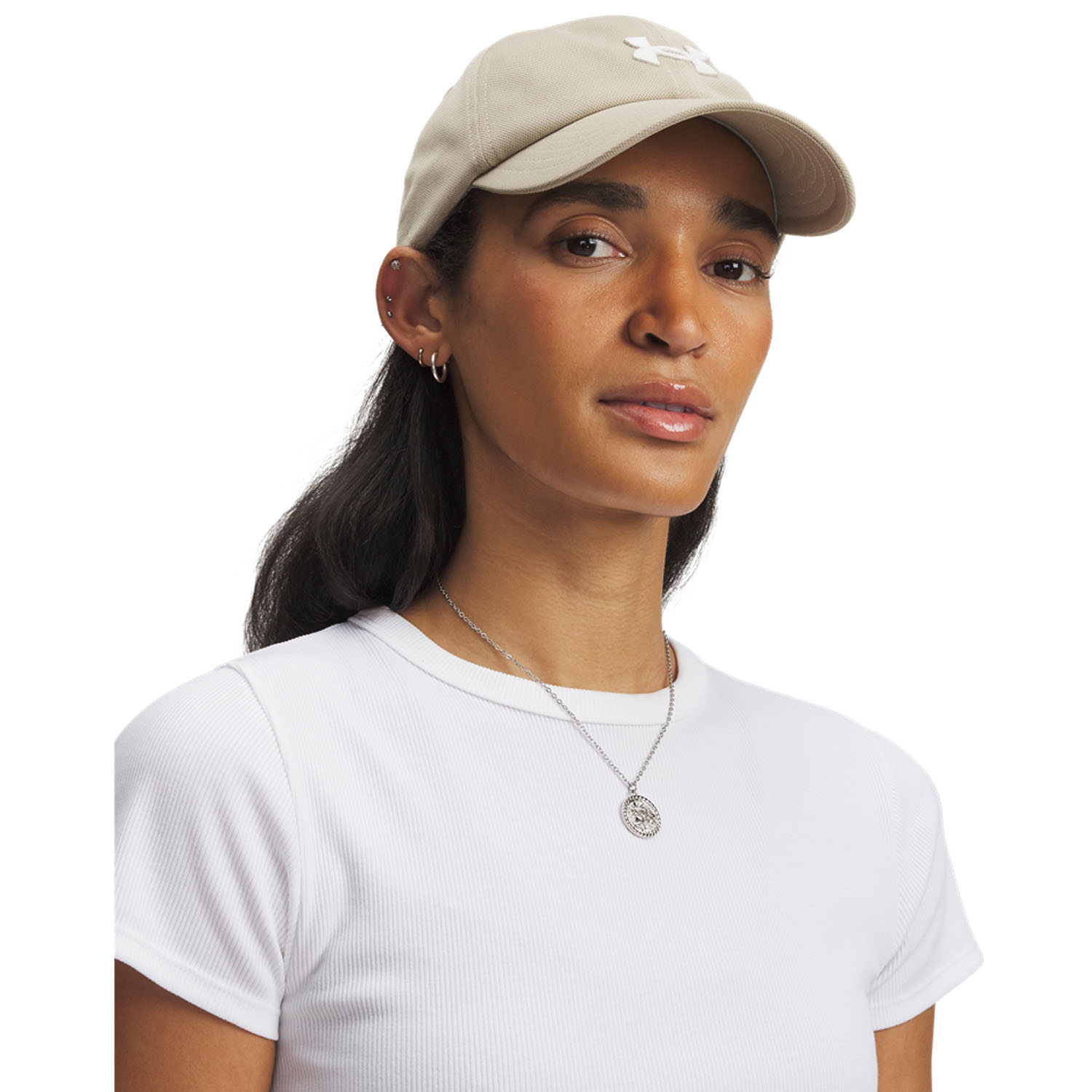 Under Armour Blitzing Gorra Mujer - City Khaki/White Quartz