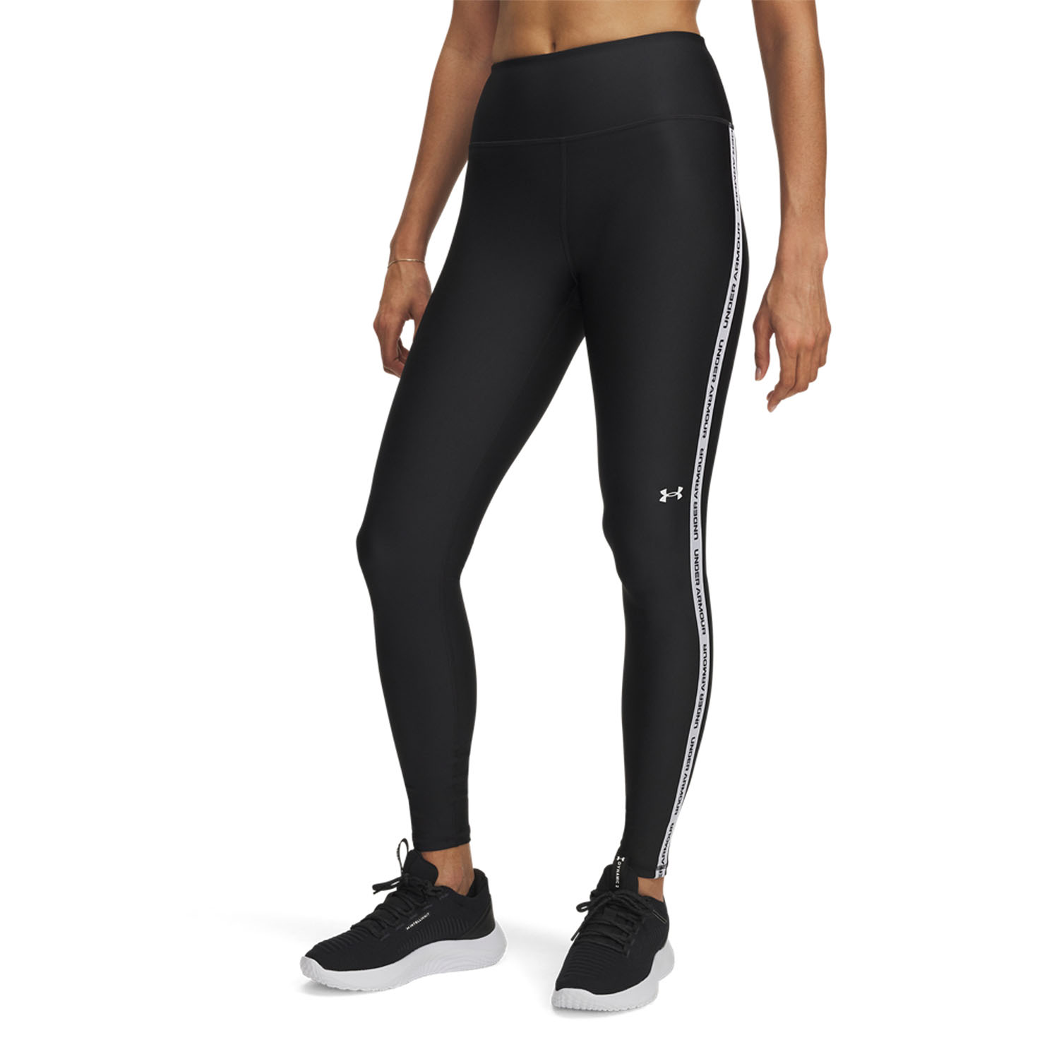 Under Armour Tech Wordmark Tape Tights - Black/White