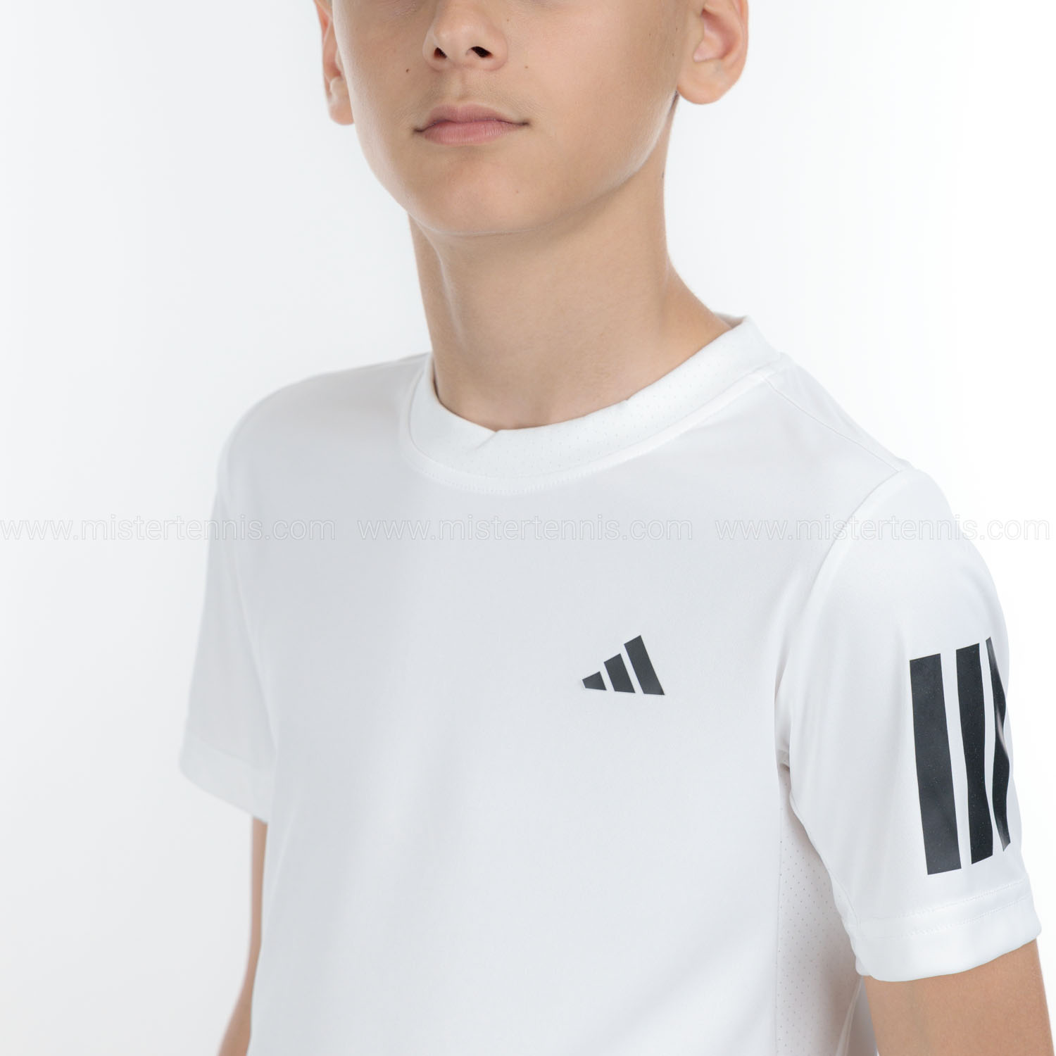 adidas Club 3 Stripes Logo T-Shirt Boy - White