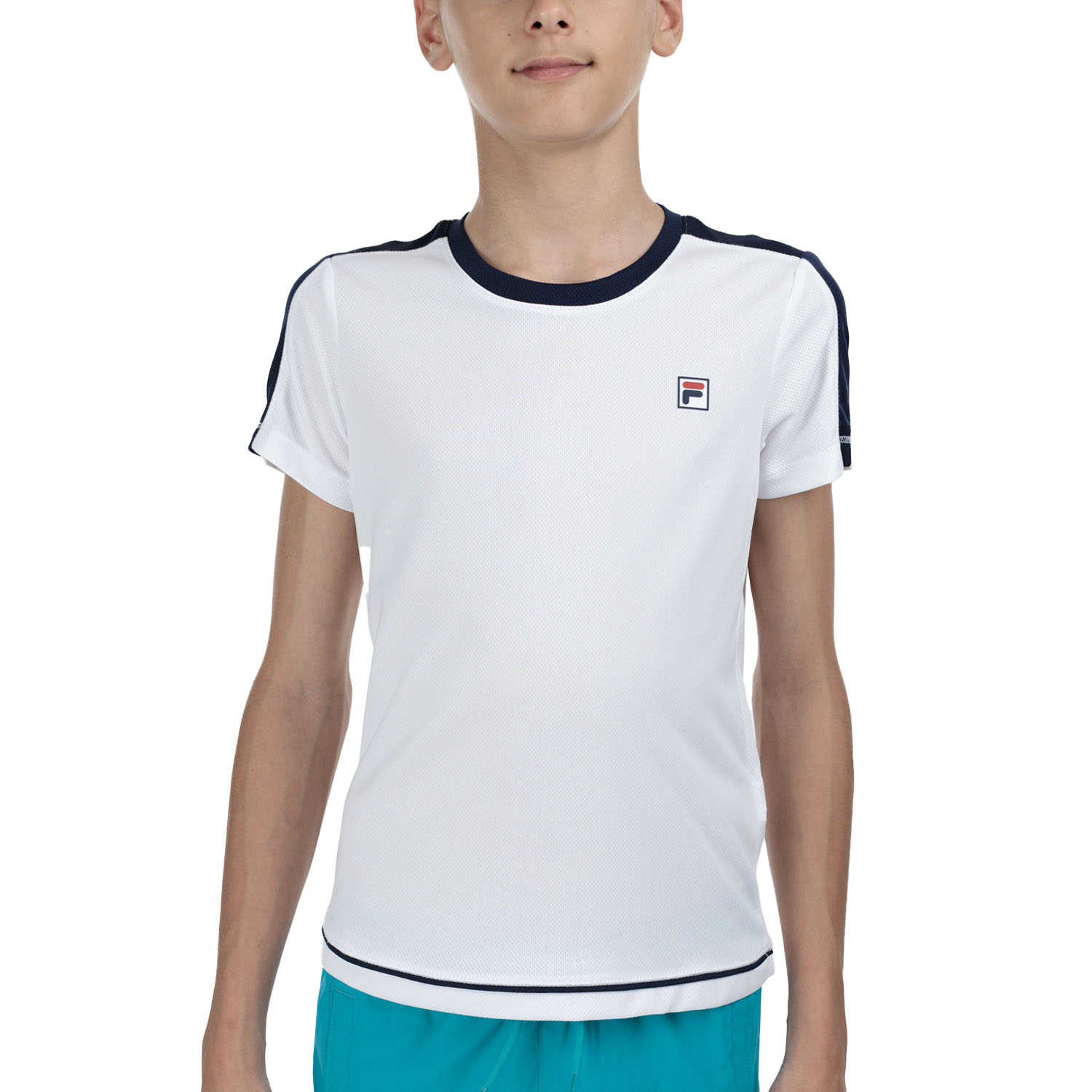 Fila Elias Maglietta Bambino - White/Navy