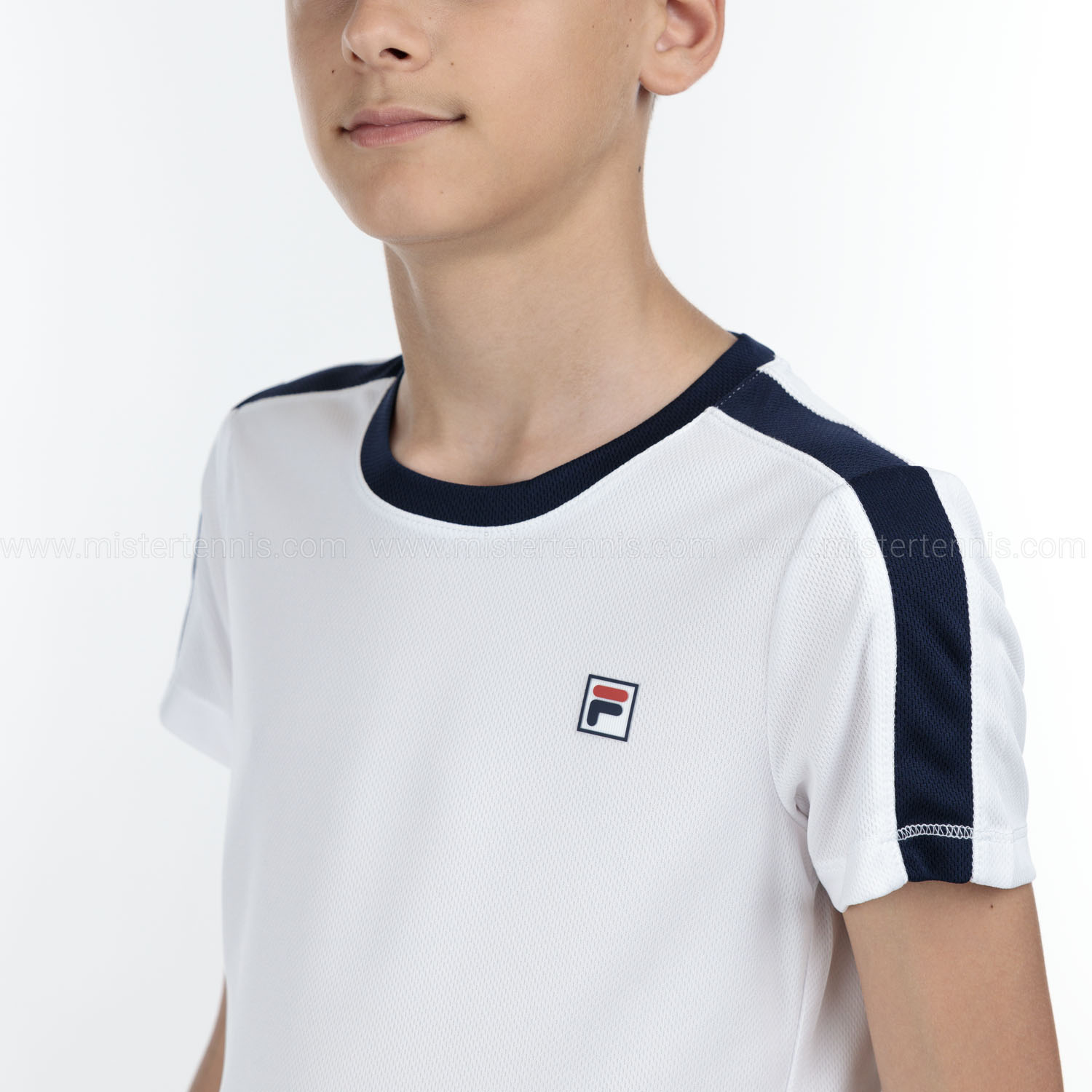 Fila Elias Maglietta Bambino - White/Navy