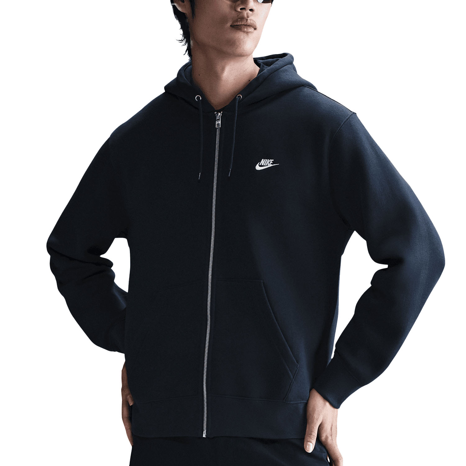 Nike Club Fleece Hoodie - Obsidian/White
