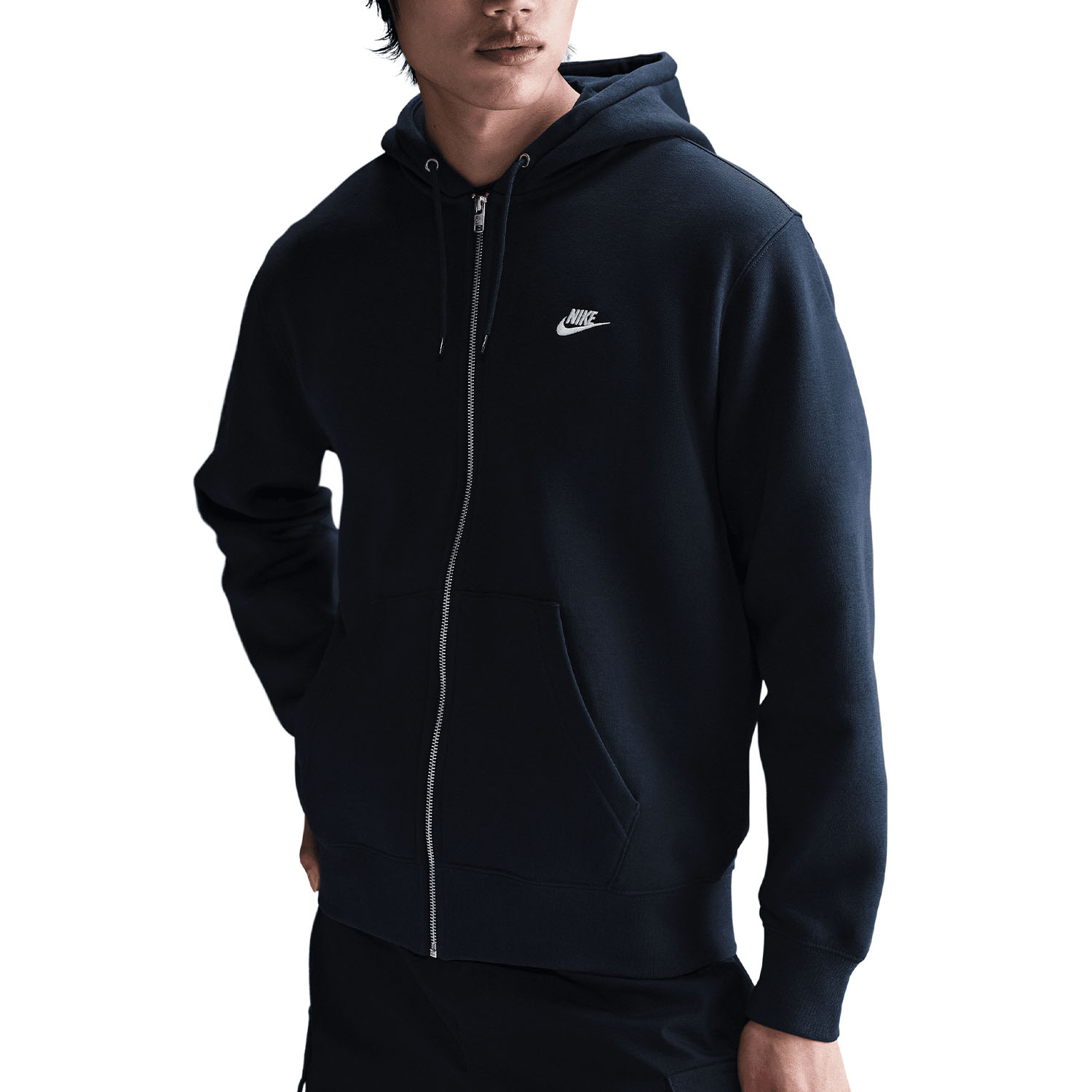 Nike Club Fleece Hoodie - Obsidian/White