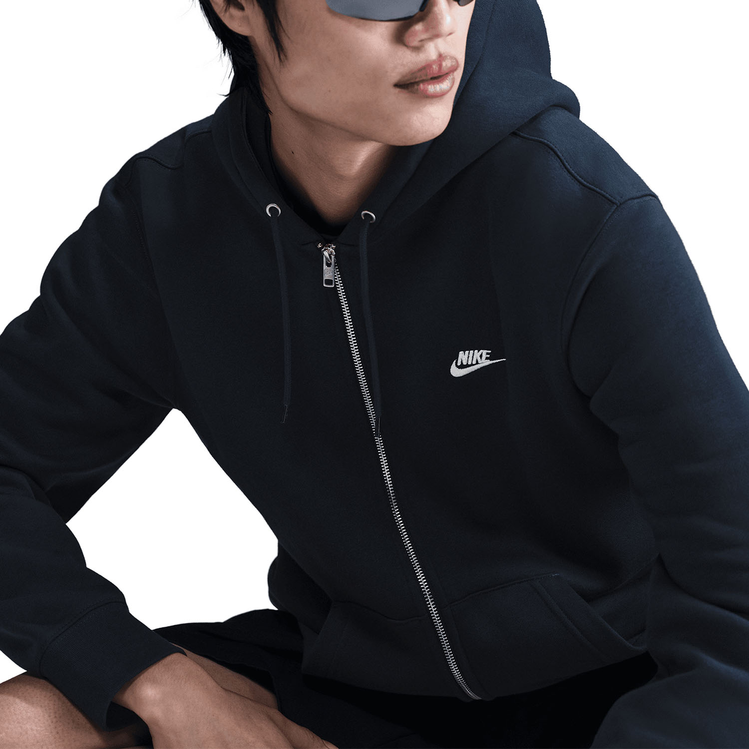 Nike Club Fleece Hoodie - Obsidian/White