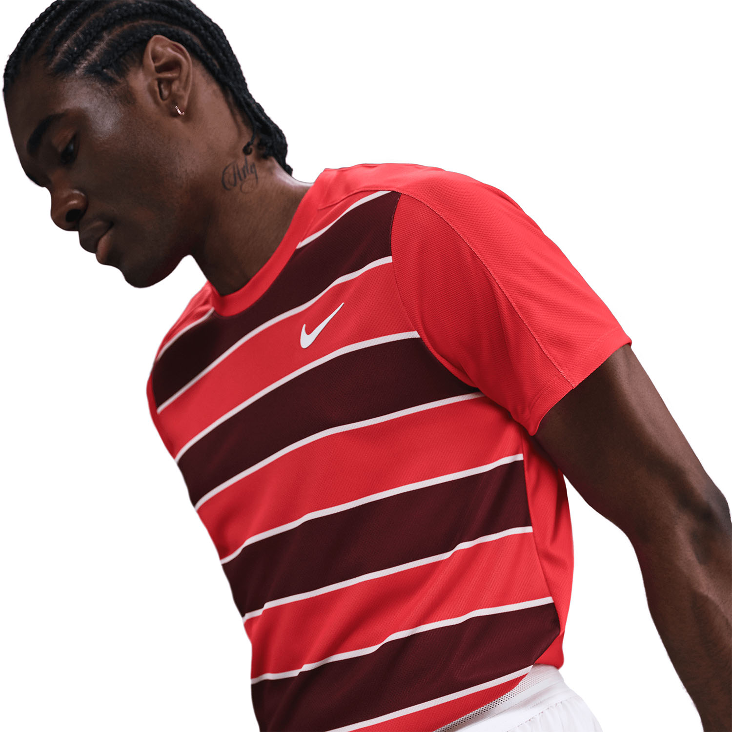 Nike Court Slam Men's Padel T-Shirt - Light Crimson/White