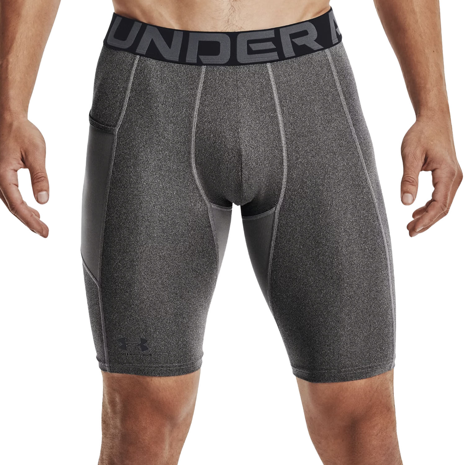 Under Armour HeatGear Pro Mallas Cortas - Carbon Heather/Black