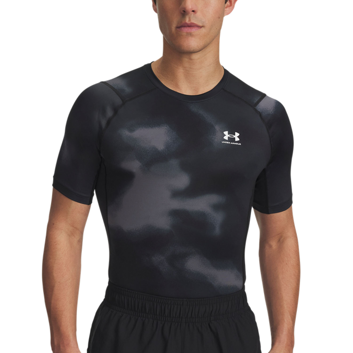 Under Armour HeatGear Printed Logo T-Shirt - Black/White