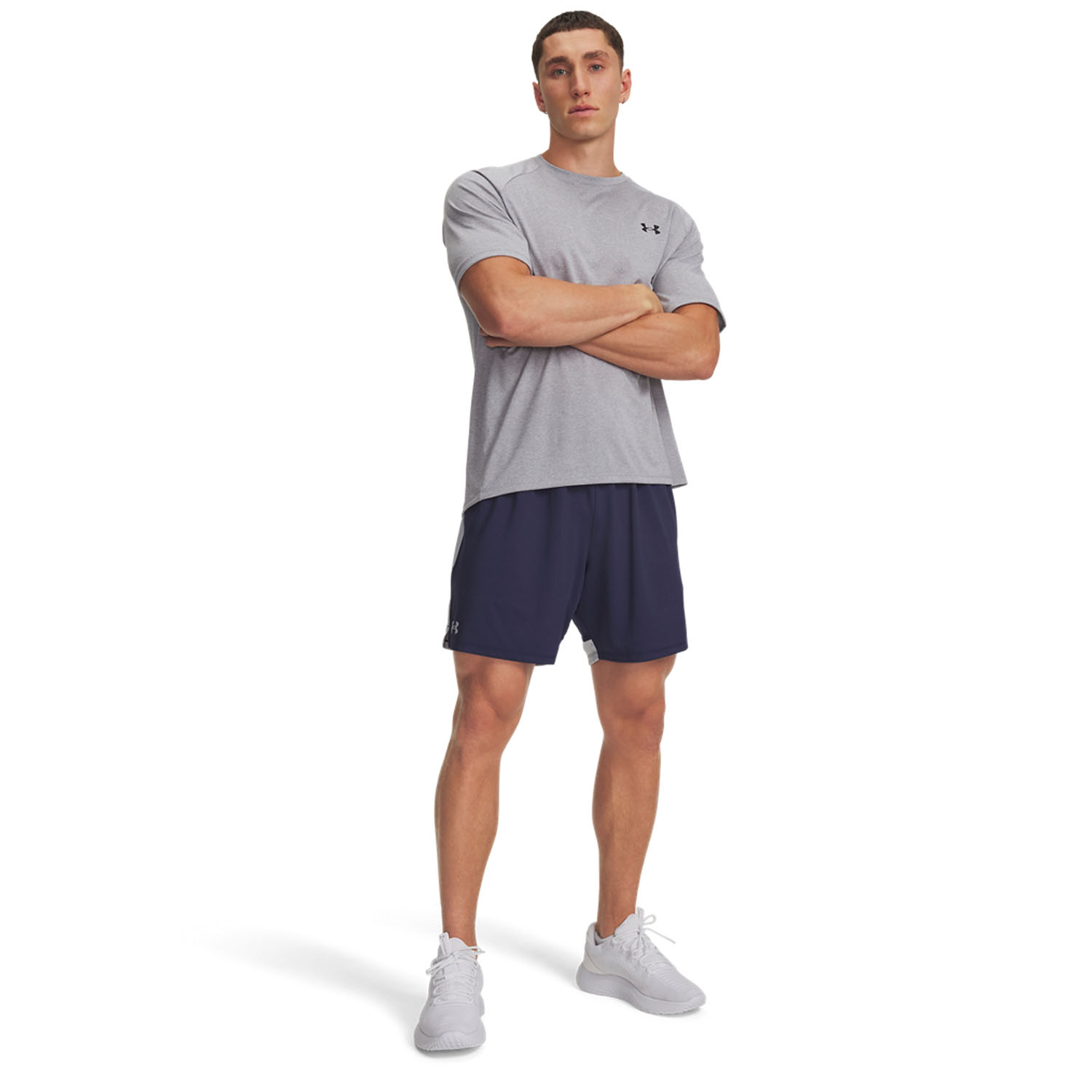Under Armour Tech Vent 2 in 1 7in Shorts - Midnight Navy/Mod Gray