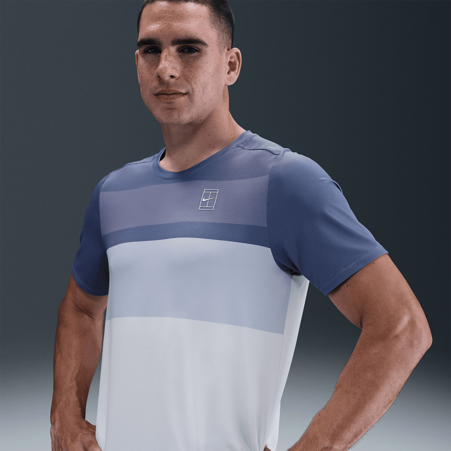 Nike Court Advantage Men's Padel T-Shirt - World Indigo/White