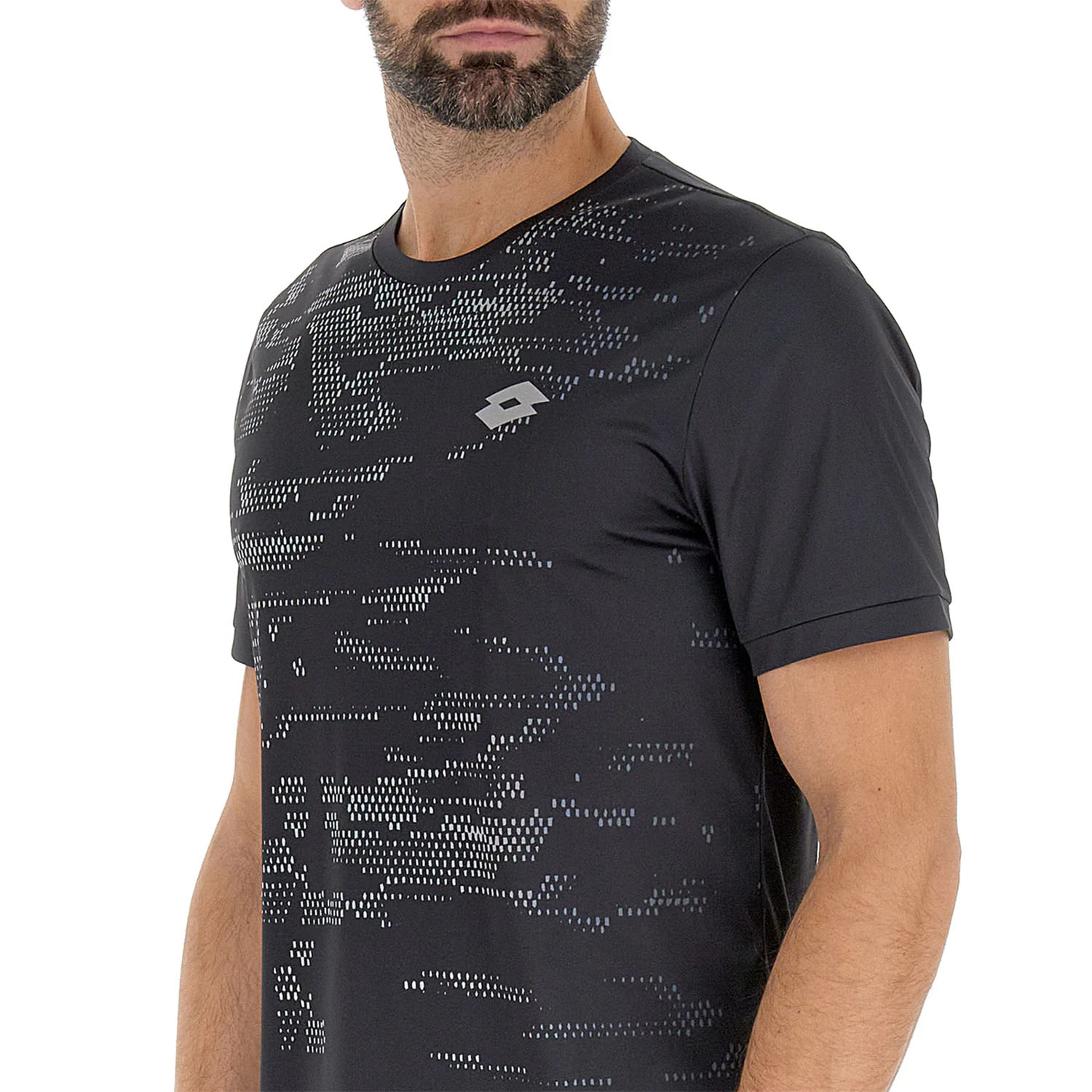 Lotto Superrapida Camiseta - All Black/Silver Metal