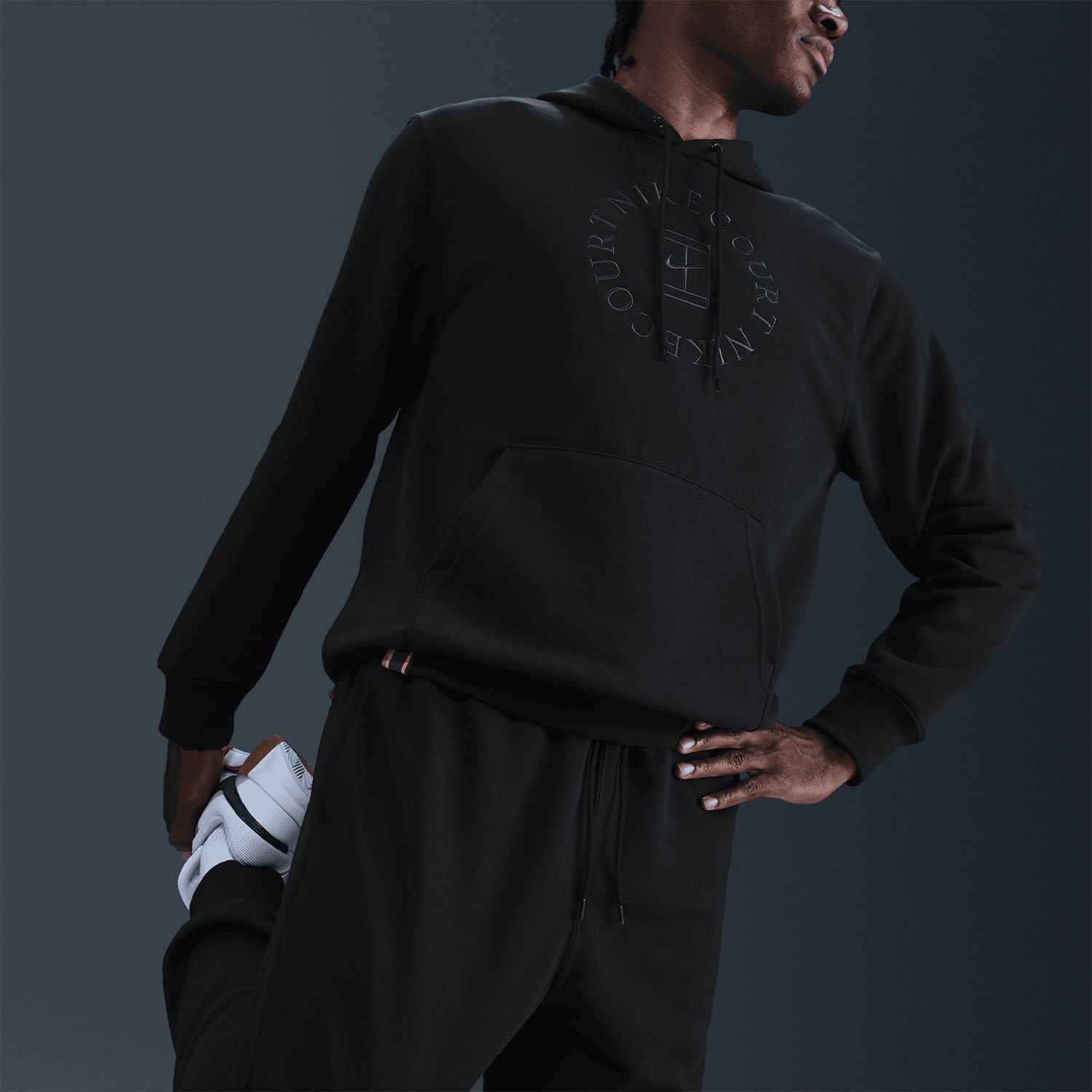 Nike Court Dri-FIT Heritage Felpa - Black/Anthracite