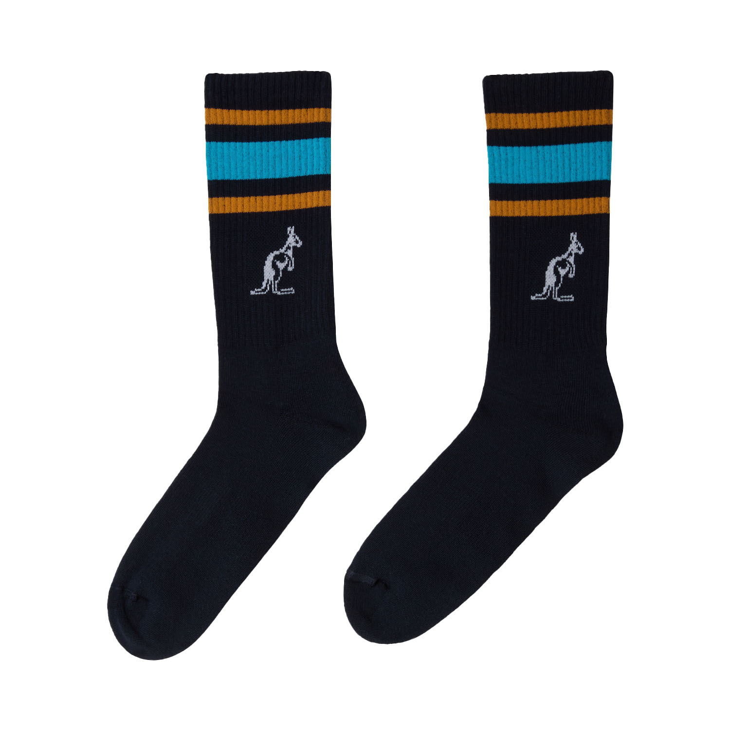 Australian Stripes Calze - Nero/Turchese Glossy/Arancio Vivo