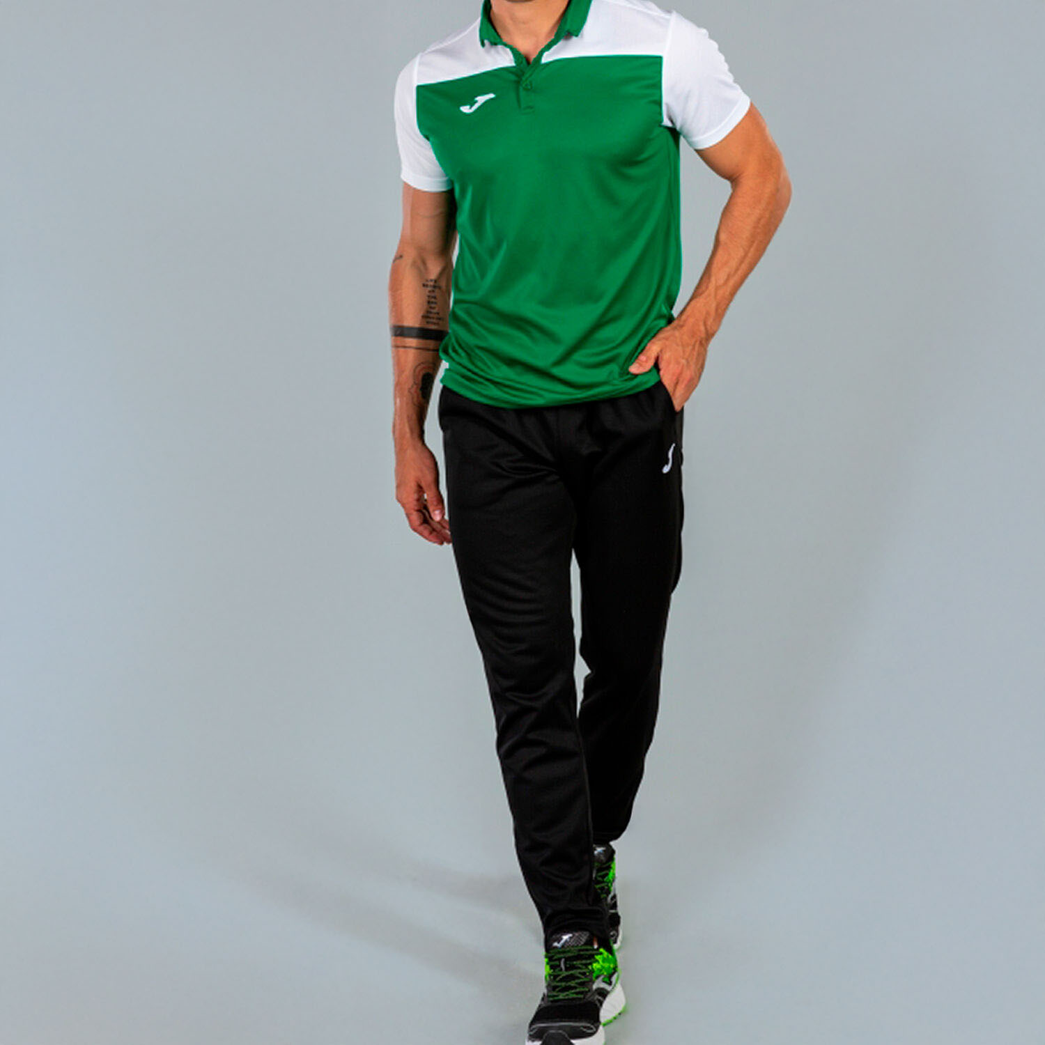 Joma Hobby II Polo - Green/White