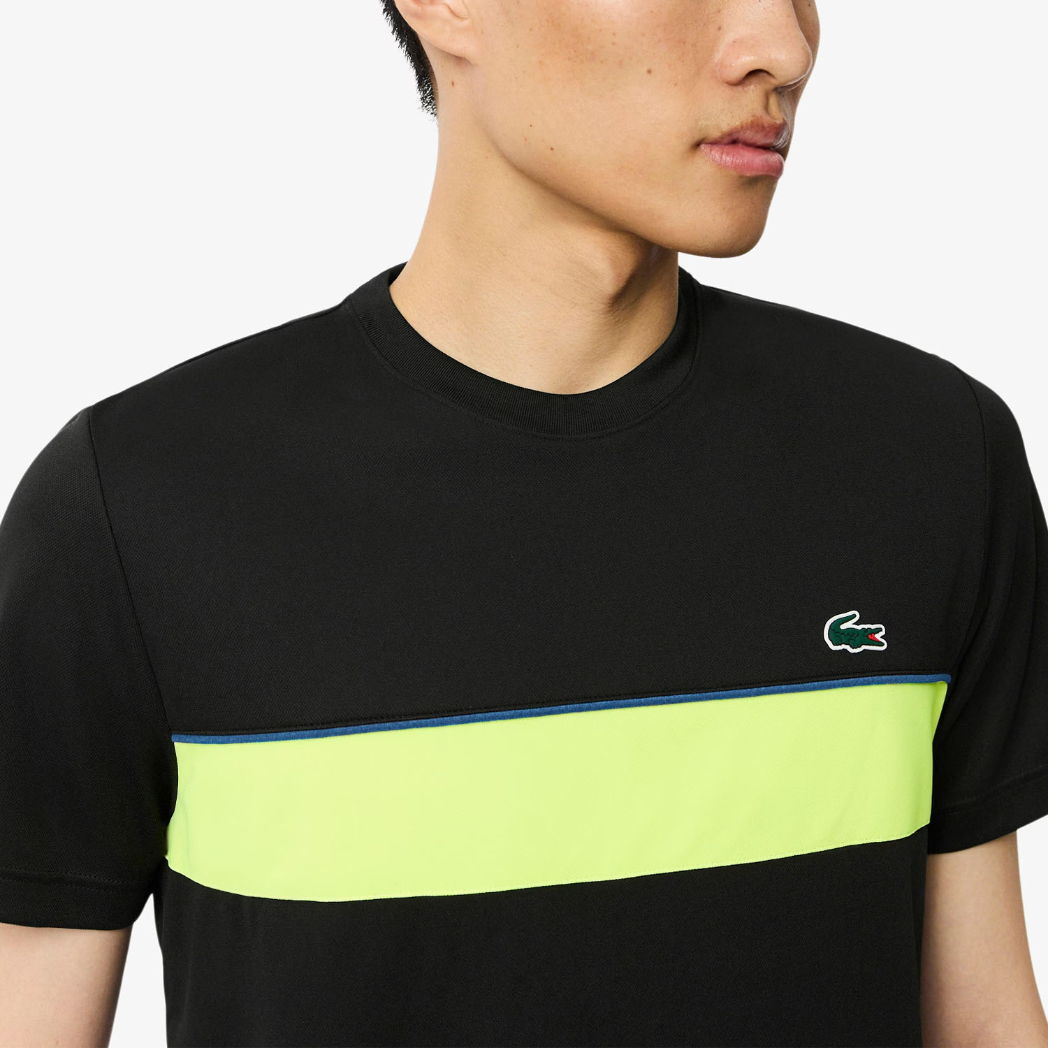Lacoste Ultra Dry Printed Pro Camiseta - Noir/Jaune Fluo