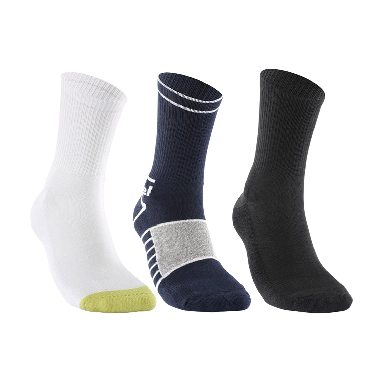 Bullpadel Premium x 3 Calze - Black/White/Midnight Blue