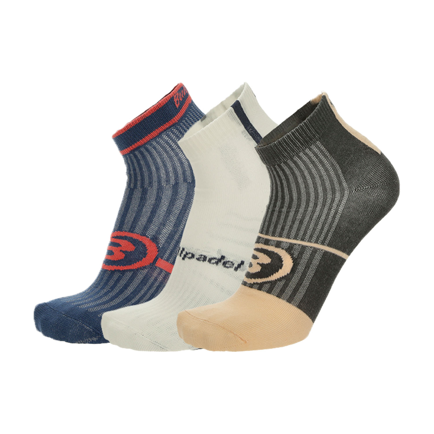 Bullpadel Club x 3 Calze - Shadow Blue/Ecru/Apricot