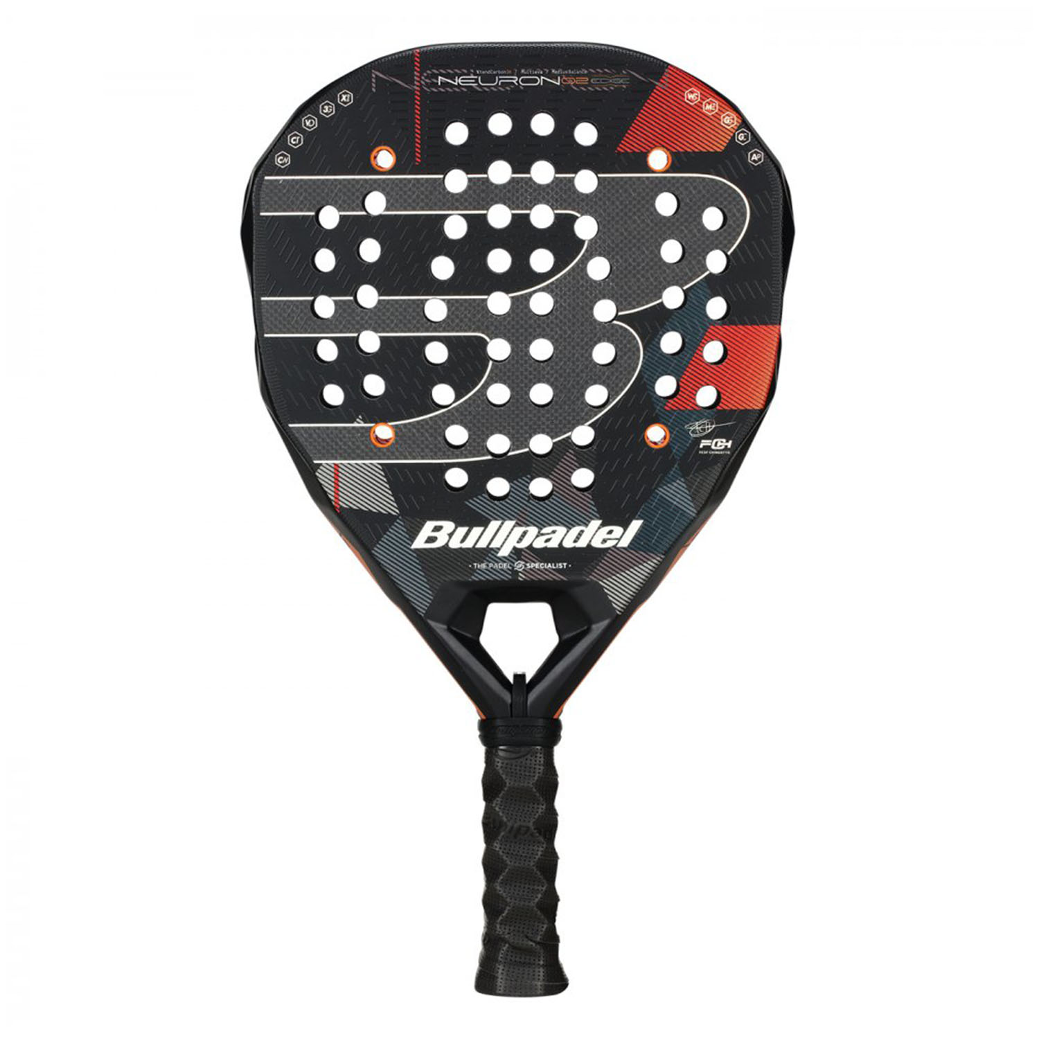 Bullpadel Neuron 02 Edge Padel - Black/Orange/Silver