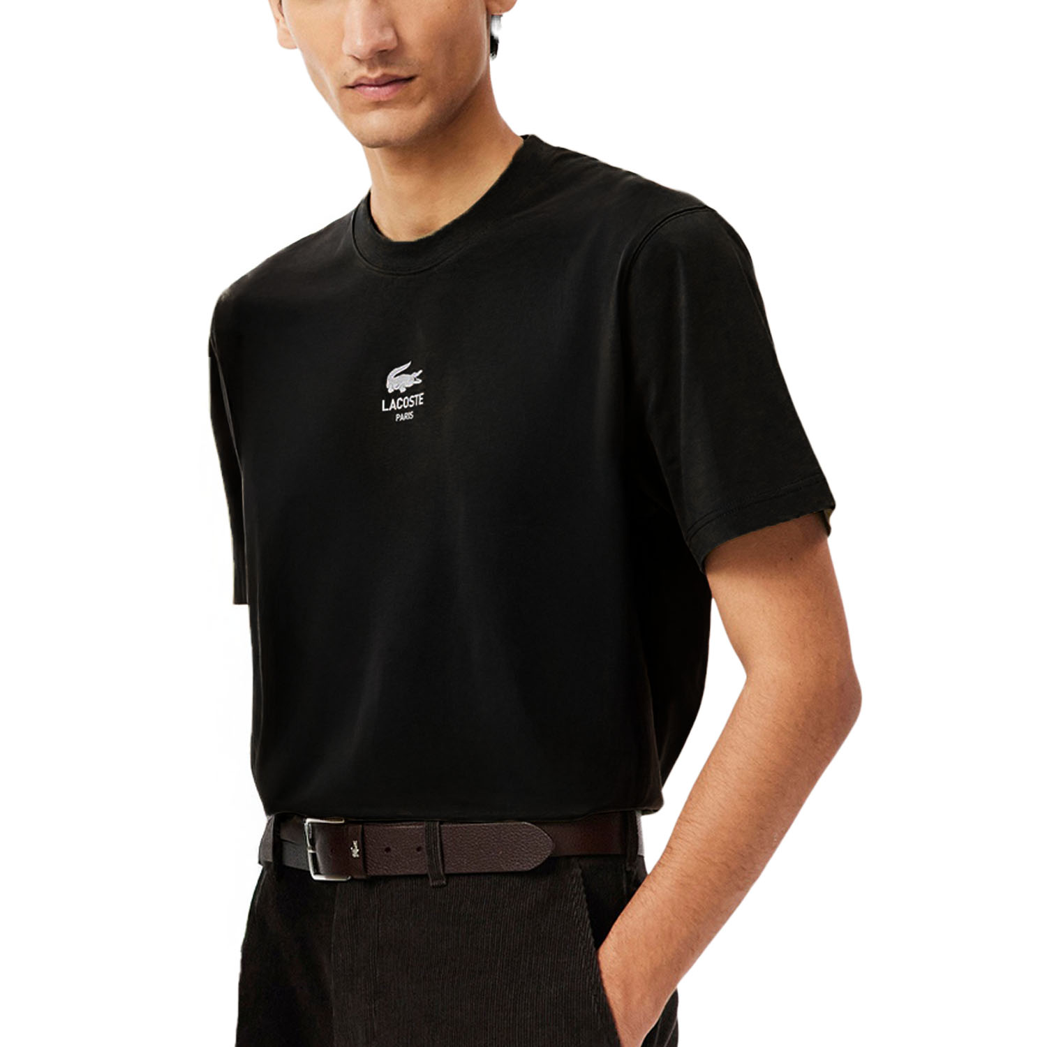 Lacoste Signature Print Camiseta - Noir
