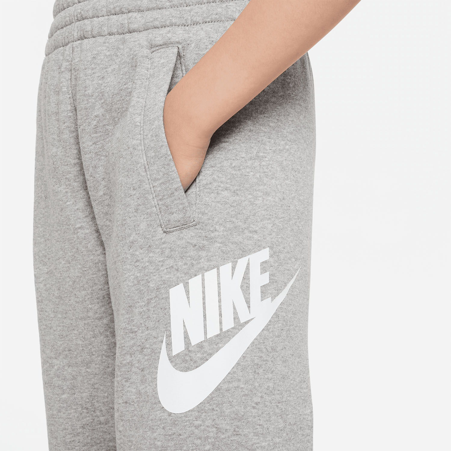 Nike Club Logo Pantalones Niños - Dark Grey Heather/Base Grey/White