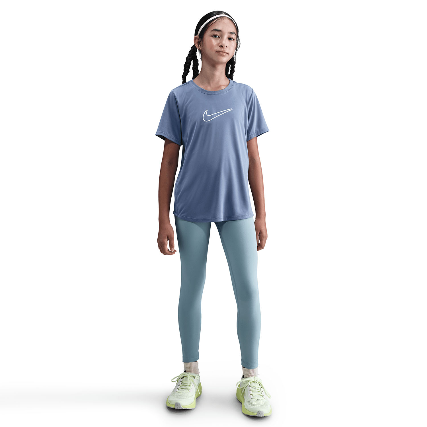 Nike Dri-FIT One T-Shirt Girl - World Indigo/White