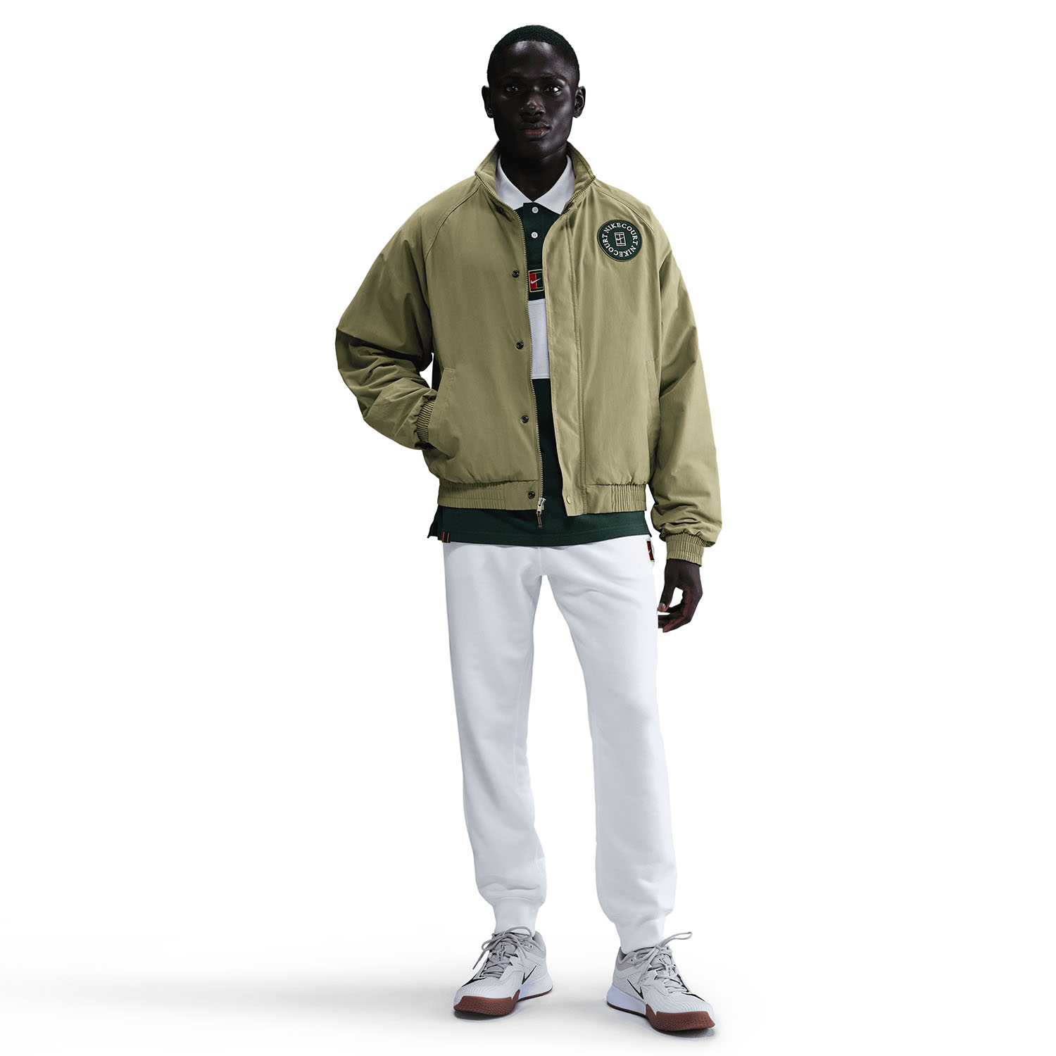 Nike Court Heritage Pro Chaqueta - Neutral Olive/Fir