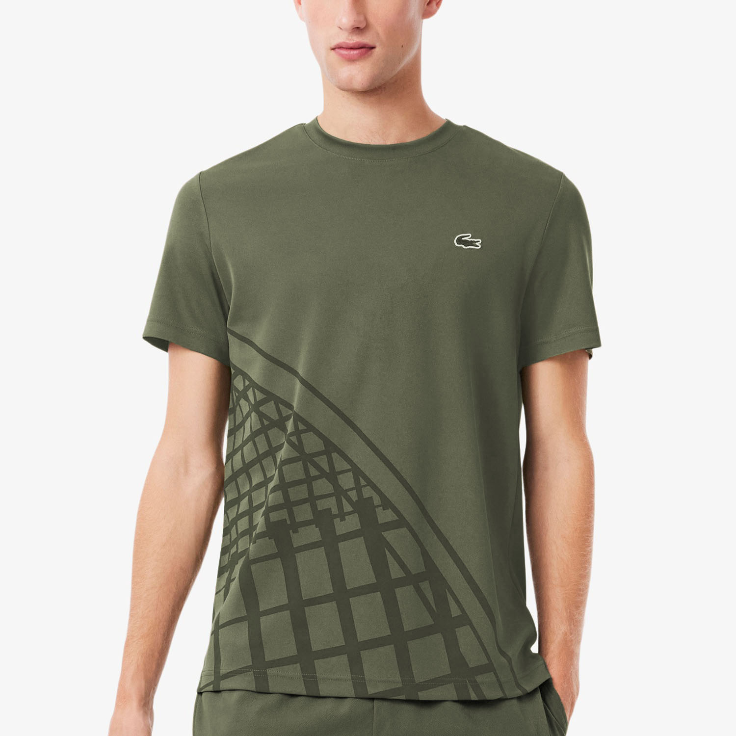 Lacoste Ultra Dry Back Print Camiseta - Vert Kaki
