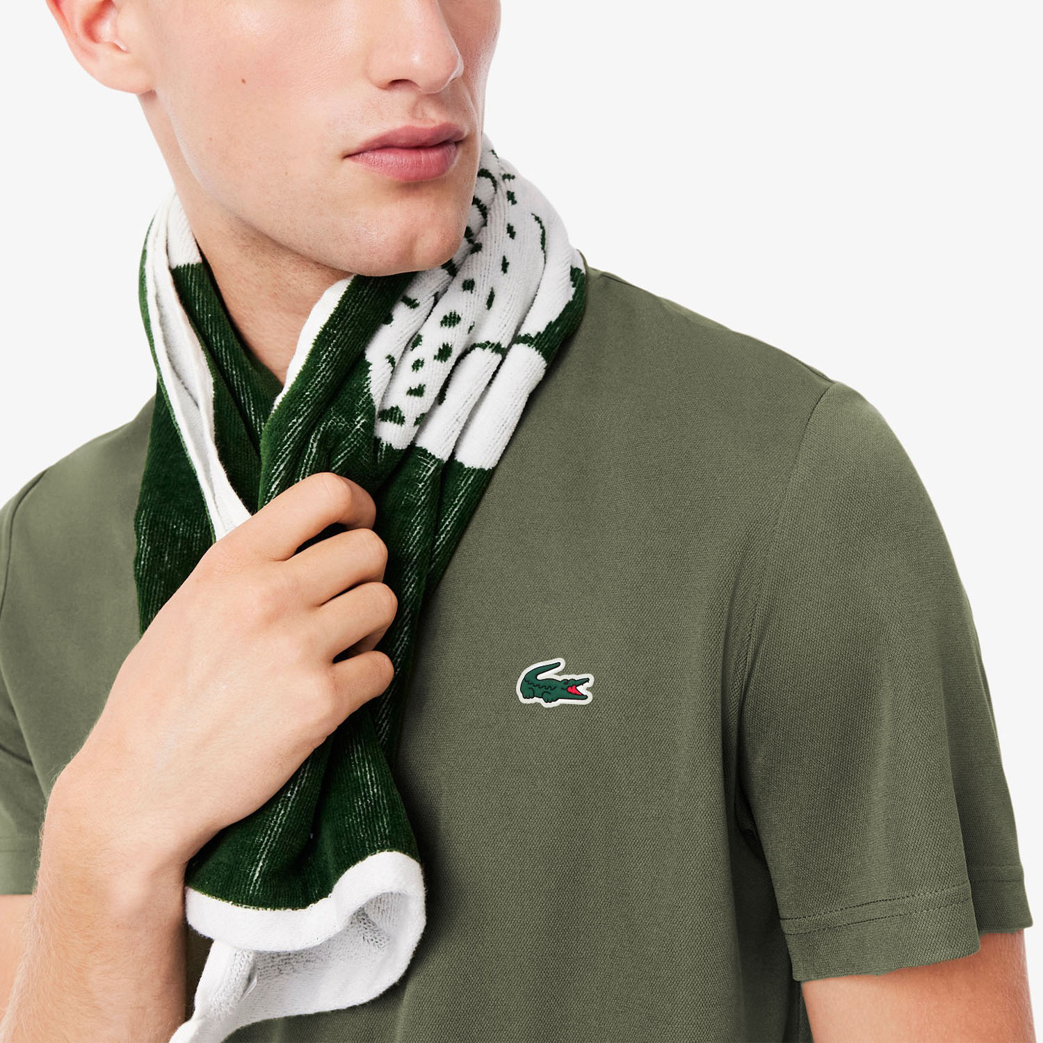 Lacoste Ultra Dry Back Print Camiseta - Vert Kaki